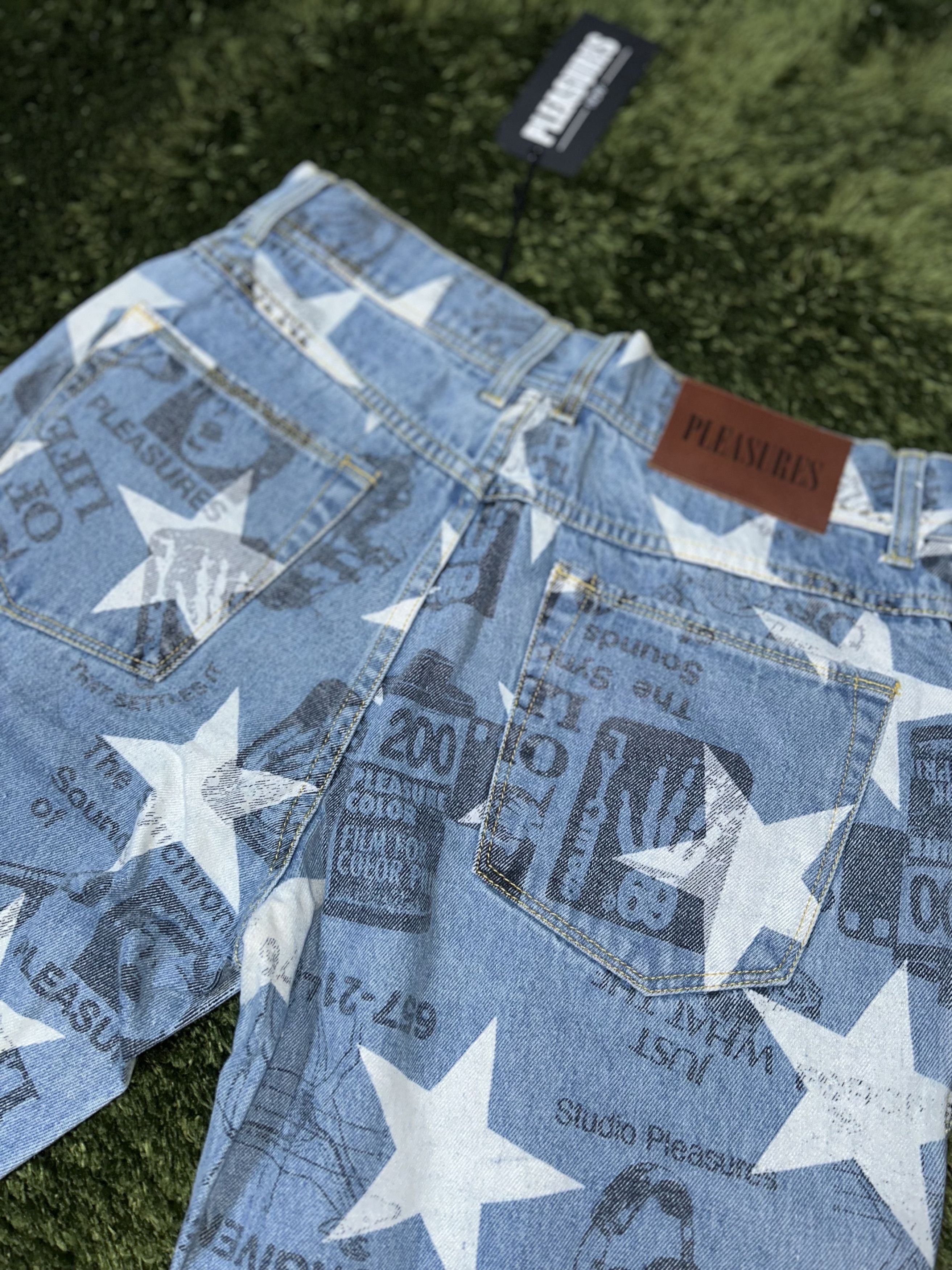 Pleasures [32] pleasures star printed denim pants light indigo Size US 32 / EU 48 - 7 Thumbnail