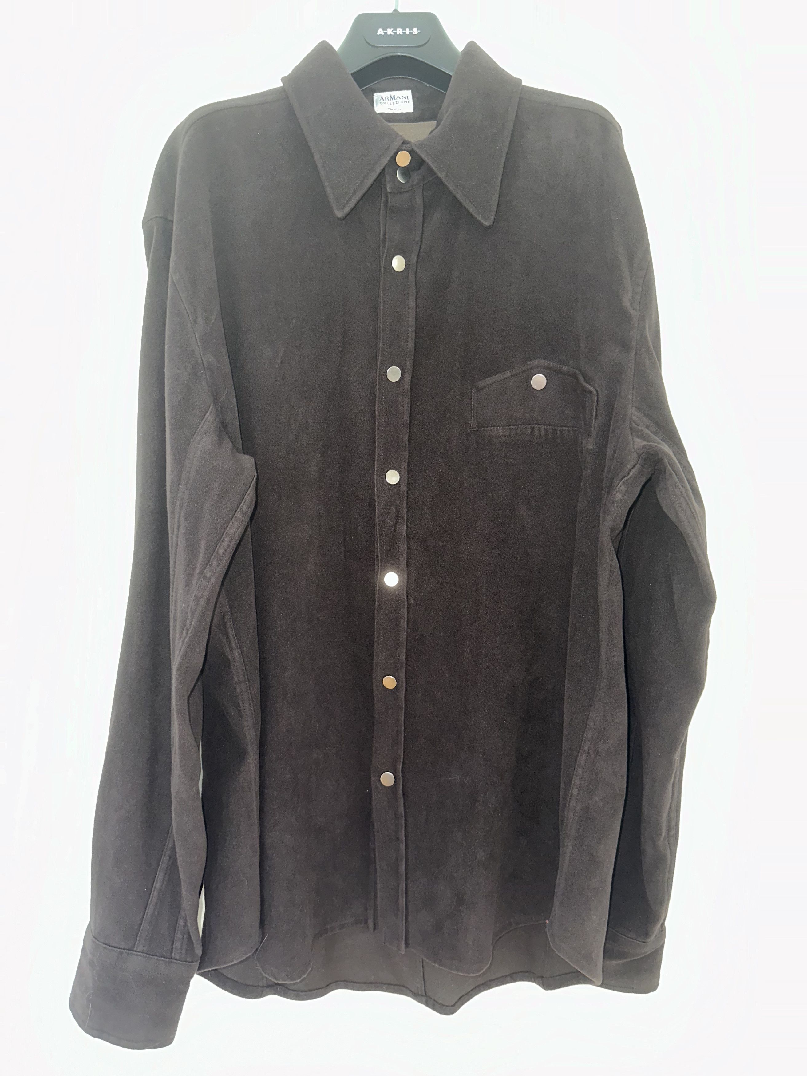Armani Armani Collezioni Western Style Button Up Suede Shirt Size US M / EU 48-50 / 2 - 3 Thumbnail