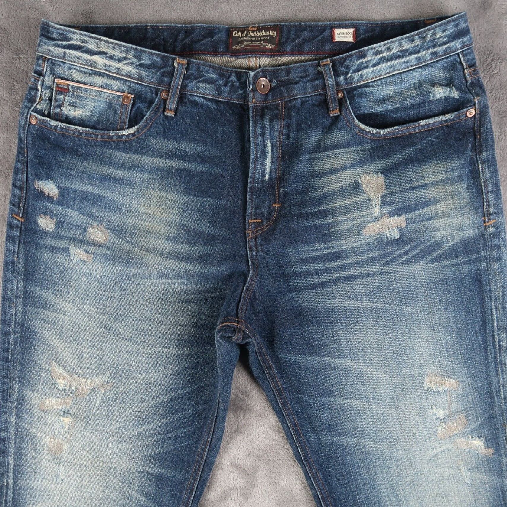 Cult Of Individuality VINTAGE Cult of Individuality Distressed Womens Alter Ego Boyfriend Jeans Sz 31 (36x26) Size 24" / US 00 / IT 34 - 3 Thumbnail