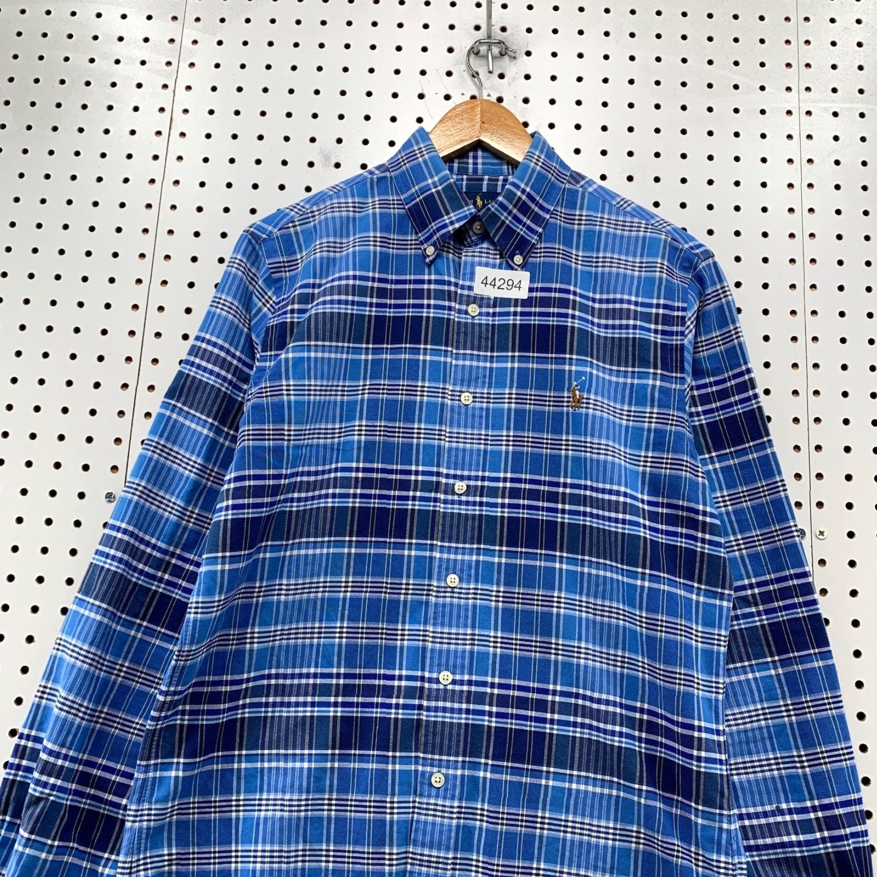 Ralph Lauren Ralph Lauren Shirt Mens S Blue Plaid Flannel Button-Down Long Sleeve Pony Vintage: No Size US S / EU 44-46 / 1 - 2 Thumbnail