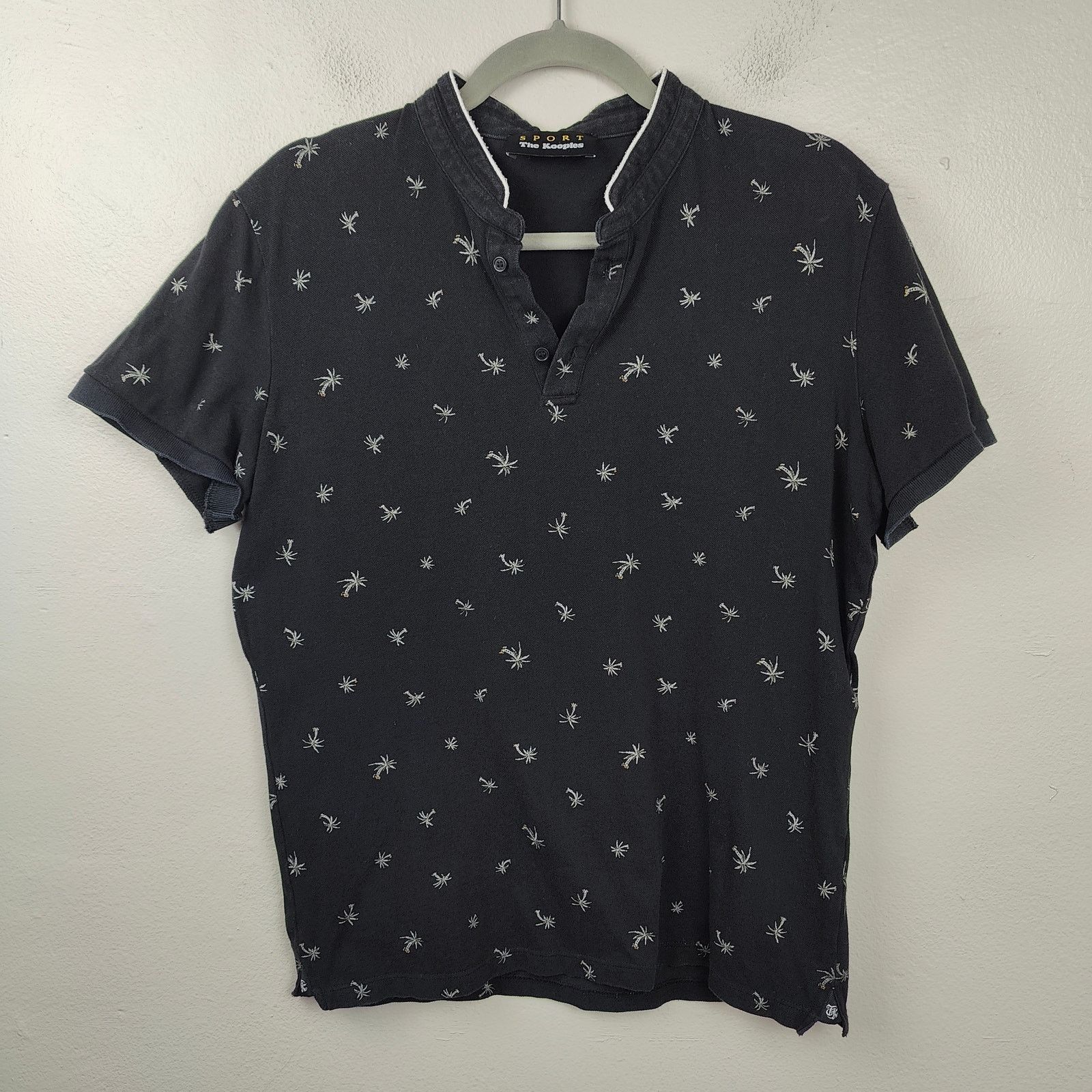 The Kooples The Kooples Sport Mandarin Collar Polo Shirt Medium Black Size US M / EU 48-50 / 2 - 1 Thumbnail