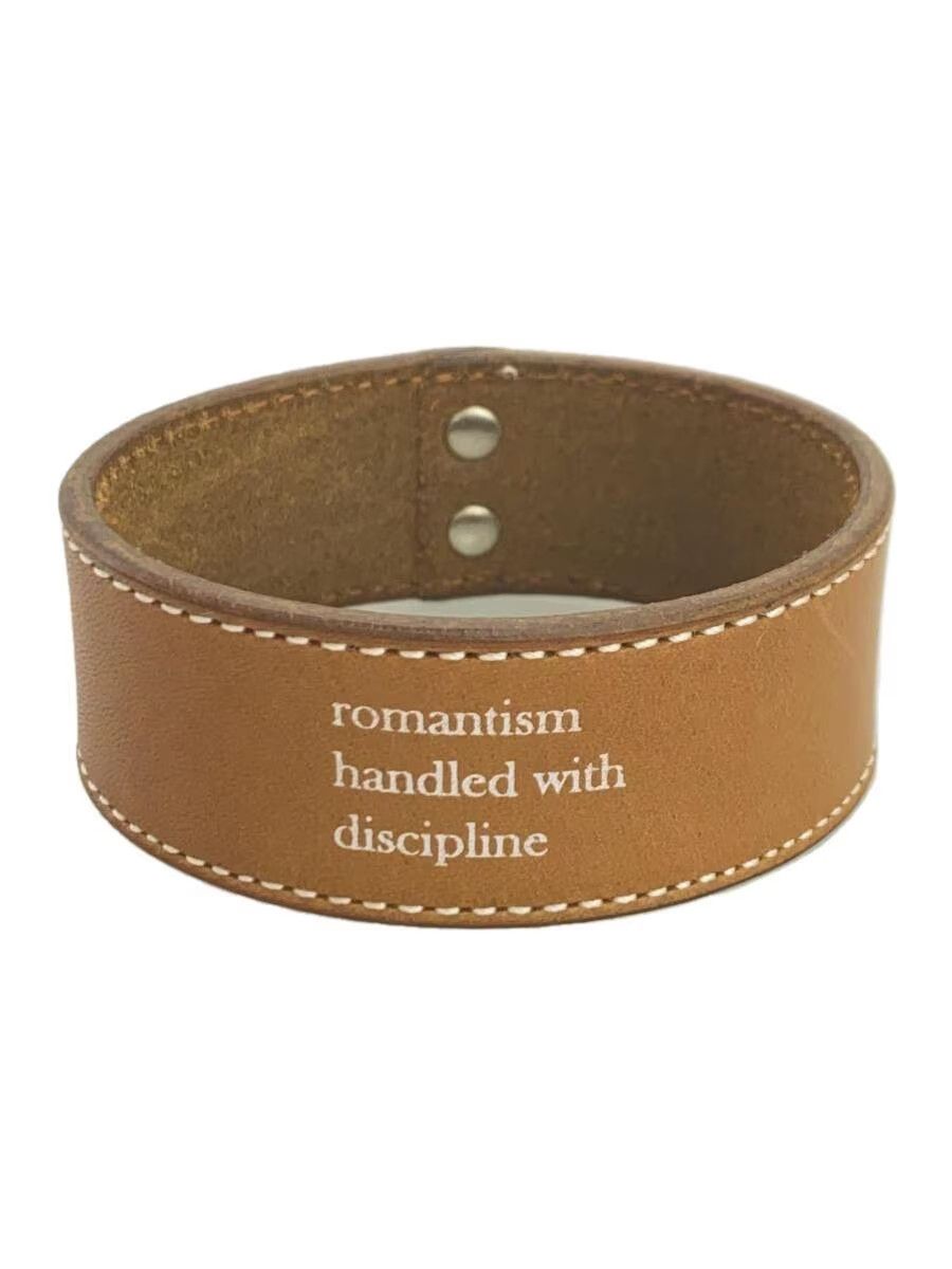 image of Undercover Script Leather Wristband in Brown, Men's