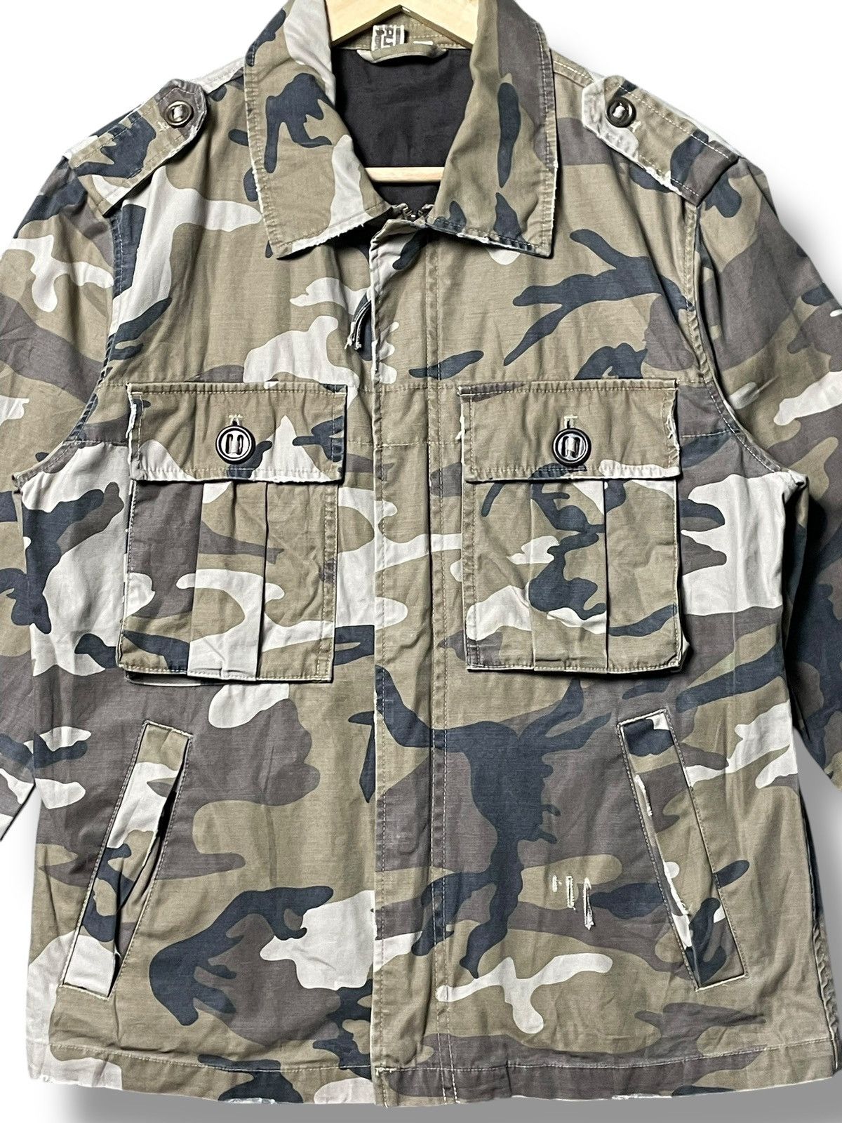 Japanese Brand × Vintage Japanese Brand Military Camo Double Pocket Jacket(44) Size US XS / EU 42 / 0 - 6 Thumbnail