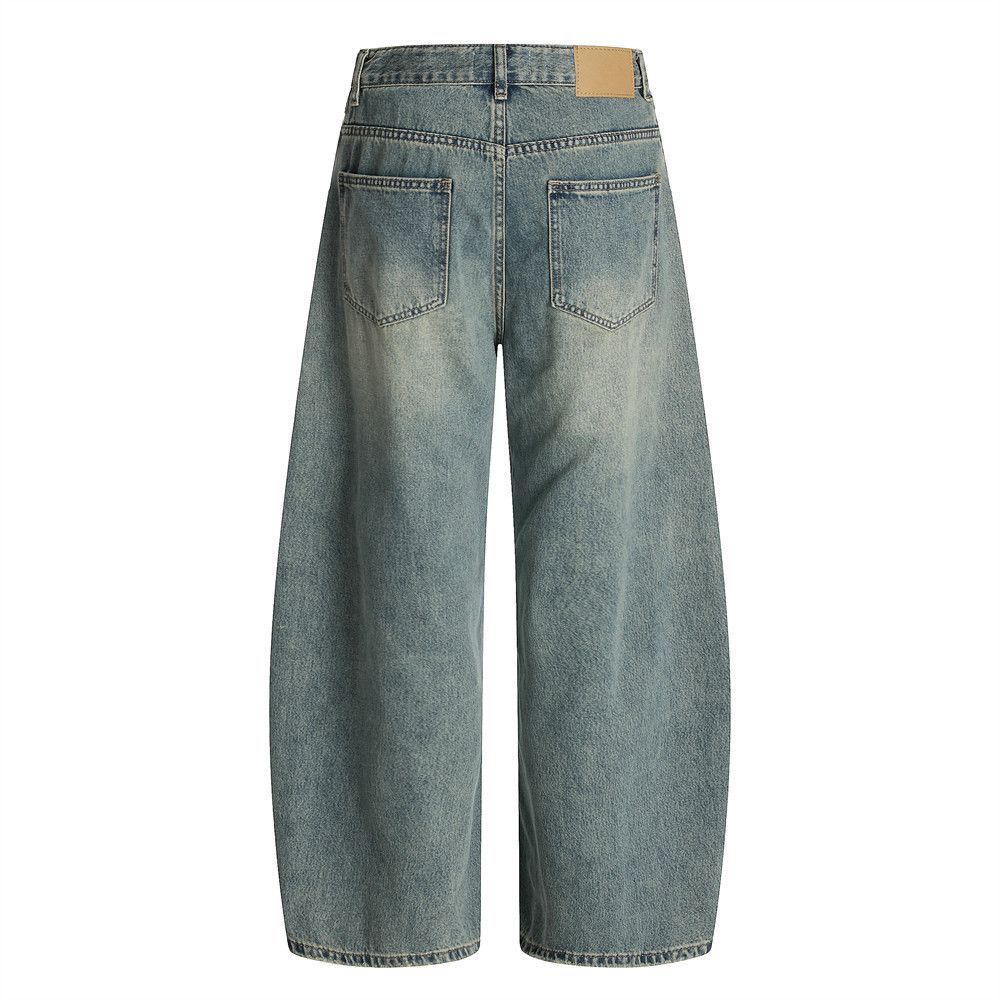 Japanese Brand × Jean Men's loose versatile punk distressed washed scimitar jeans Size US 32 / EU 48 - 3 Thumbnail