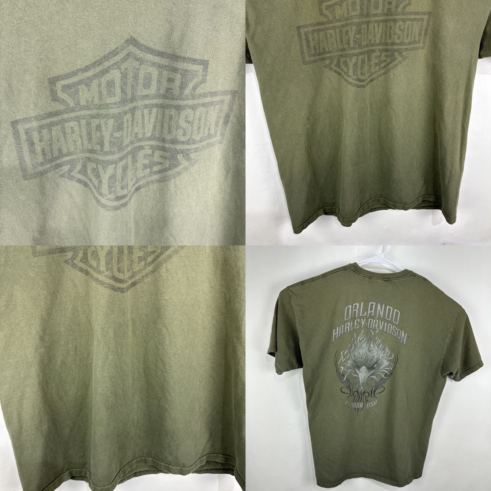 Harley Davidson VINTAGE Harley Davidson Orlando Florida T-Shirt XL Green Tribal Eagle Y2K Size US XL / EU 56 / 4 - 8 Thumbnail