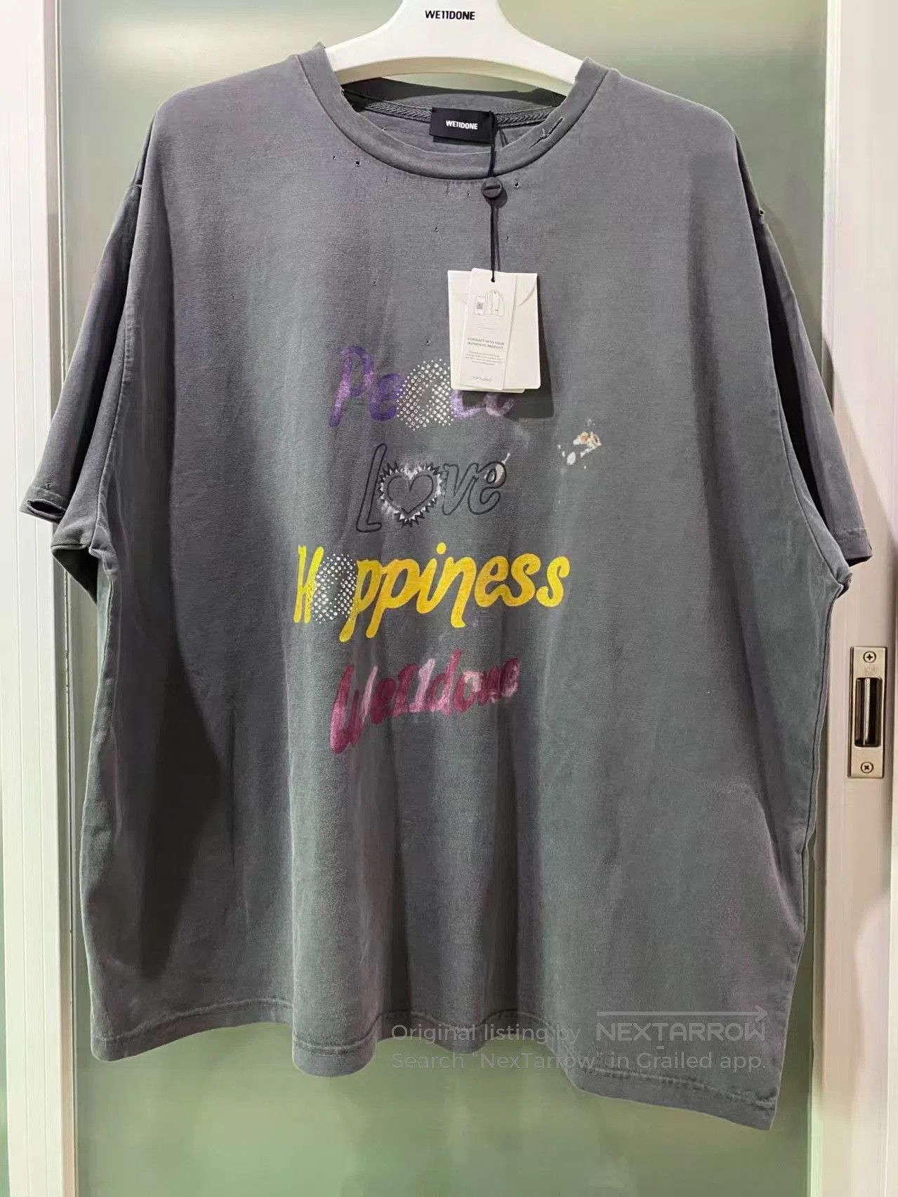WE11DONE we11done Washed Art Letter Tee. Size US XL / EU 56 / 4 - 1 Thumbnail