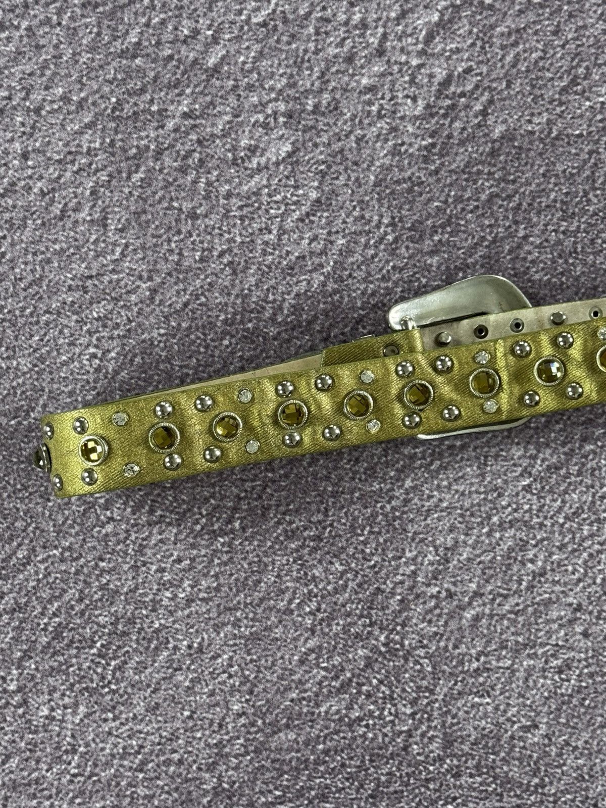 Japanese Brand Y2K Bb Simons Style Glamour Rhinestones Grunge Belt Size 30 - 10 Thumbnail