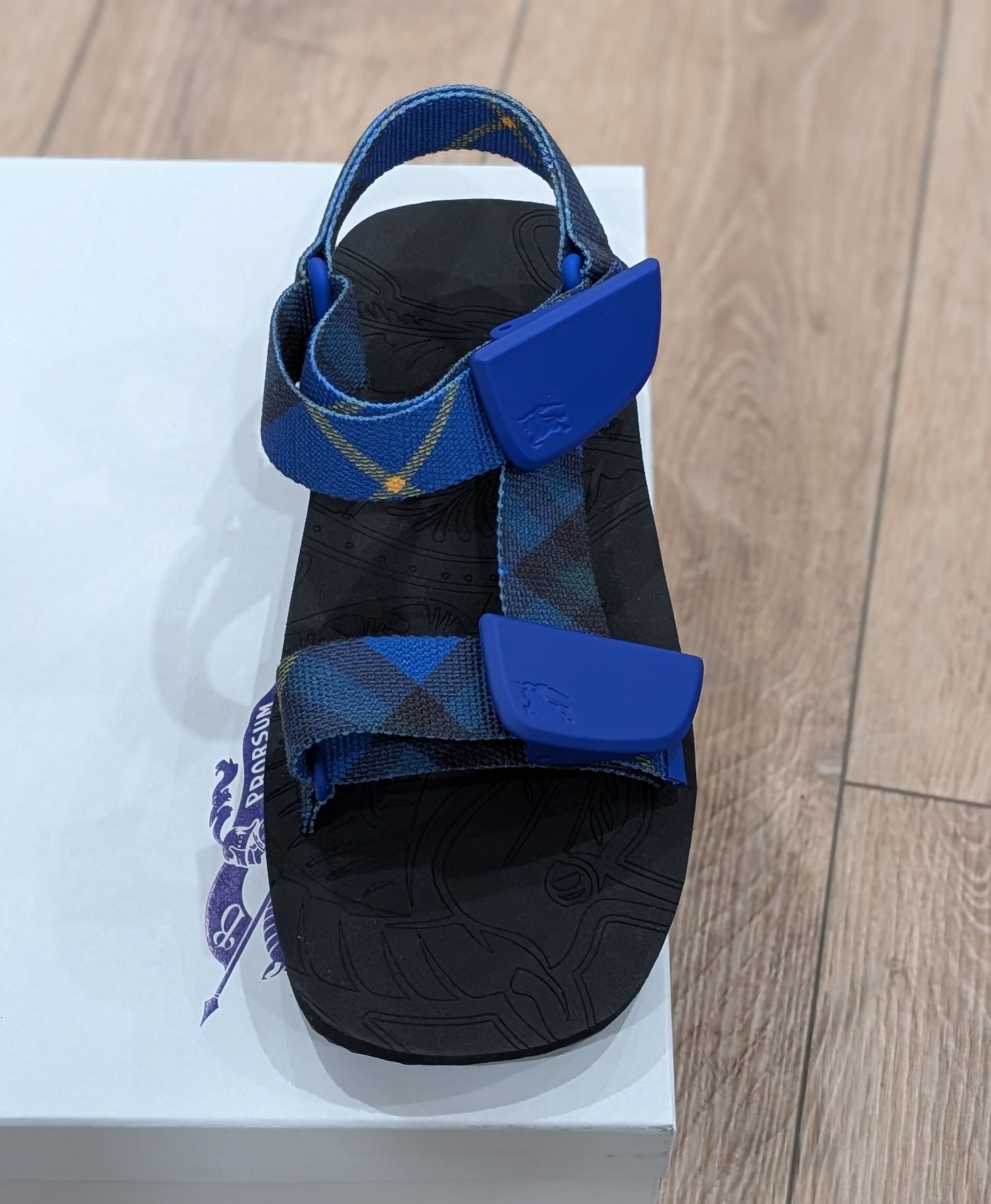 Burberry BURBERRY "Trek" Check Strap Sandals Blue/Black 42 US 9 Size US 9 / EU 42 - 2 Thumbnail