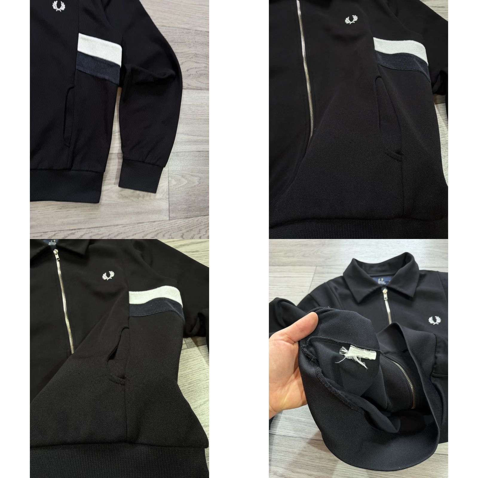 Fred Perry Fred Perry Reissues Towelling Stripe Track Jacket Black M Track Jacket Mens Regular Full Zip 9/10 Size US M / EU 48-50 / 2 - 8 Thumbnail