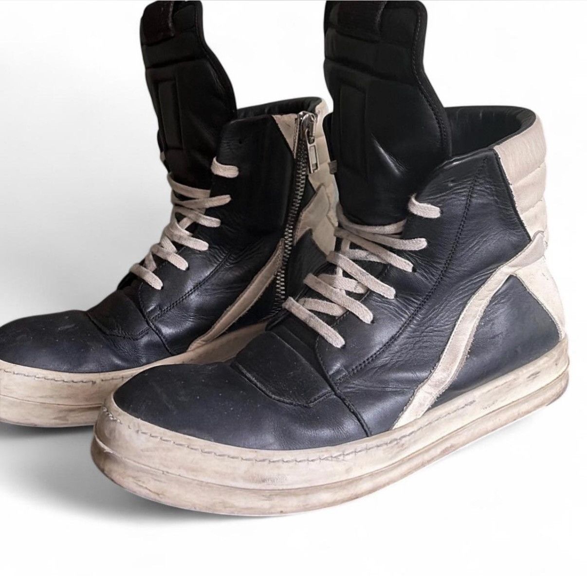 Rick Owens Rick Owens “ss16” Milk n Black Geo baskets Size US 9 / EU 42 - 1 Thumbnail