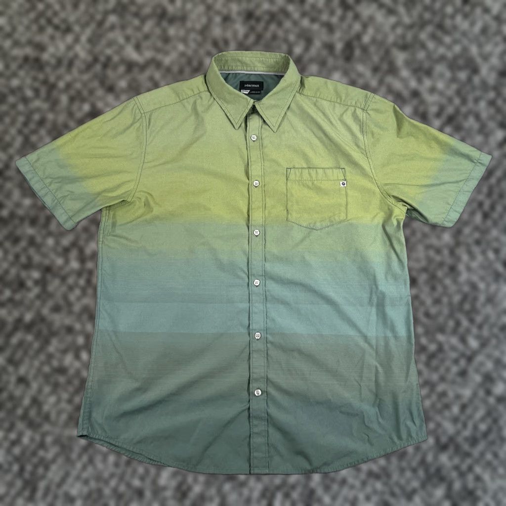 Marmot Marmot Men's Hamilton XL Button-Up Short Sleeve Green Ombray Size US 36 / EU 52 - 1 Thumbnail