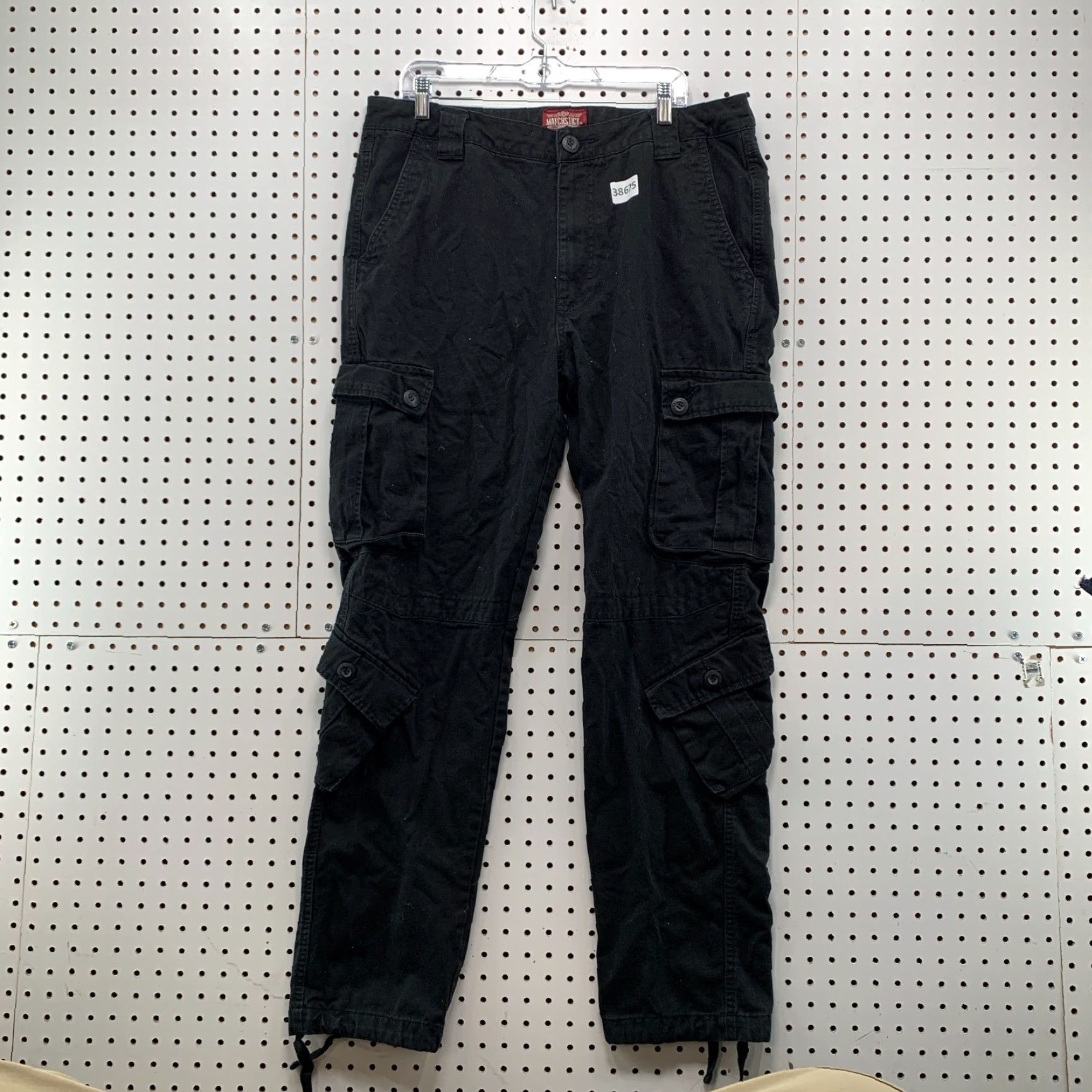Vintage VINTAGE Matchstick Cargo Pants Black Mens Utility Pocket Size 38x31 Skateboard Size US 38 / EU 54 - 2 Thumbnail