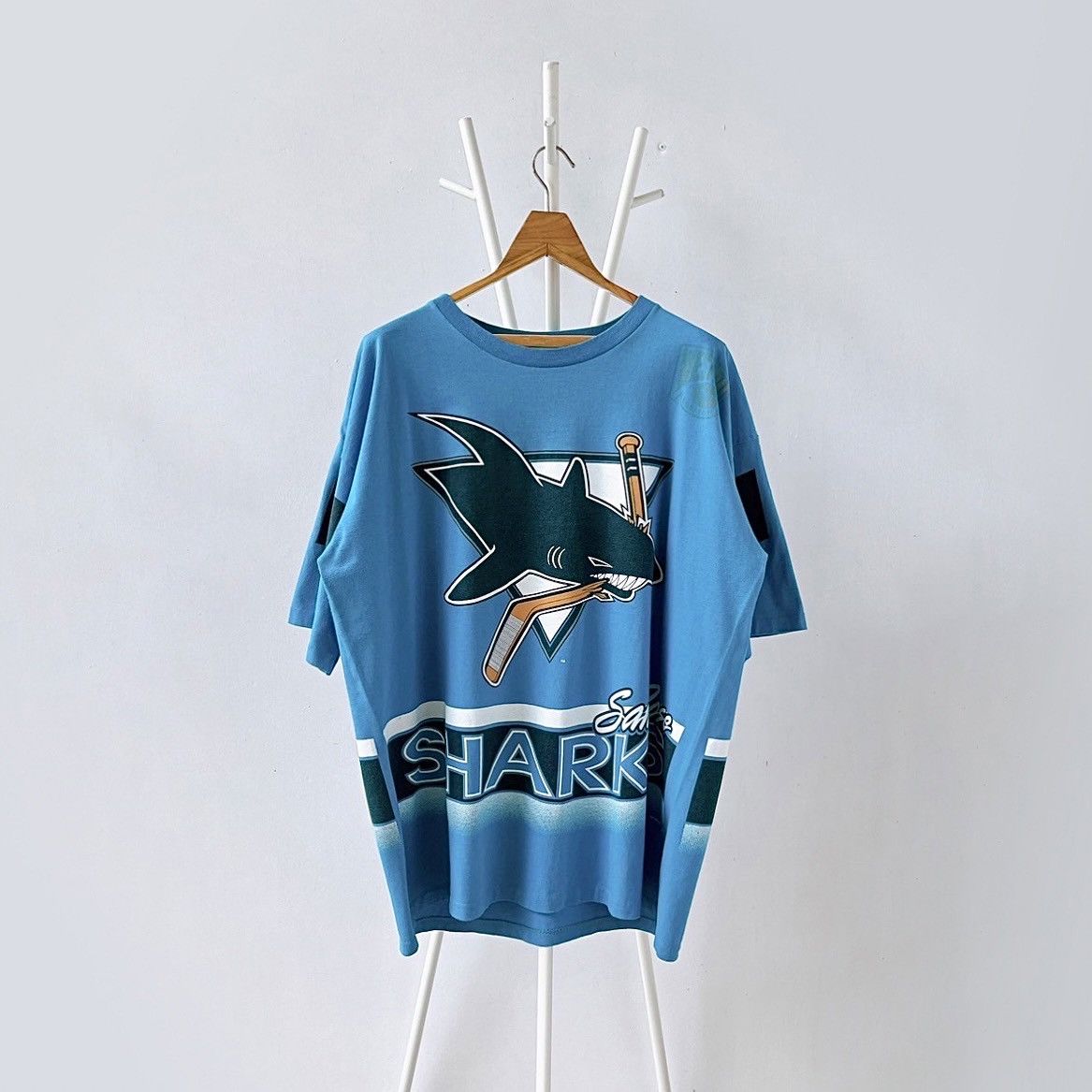 Salem Sportswear × Vintage 90s San Jose Sharks NHL t-shirt/ XL Size US XL / EU 56 / 4 - 1 Thumbnail