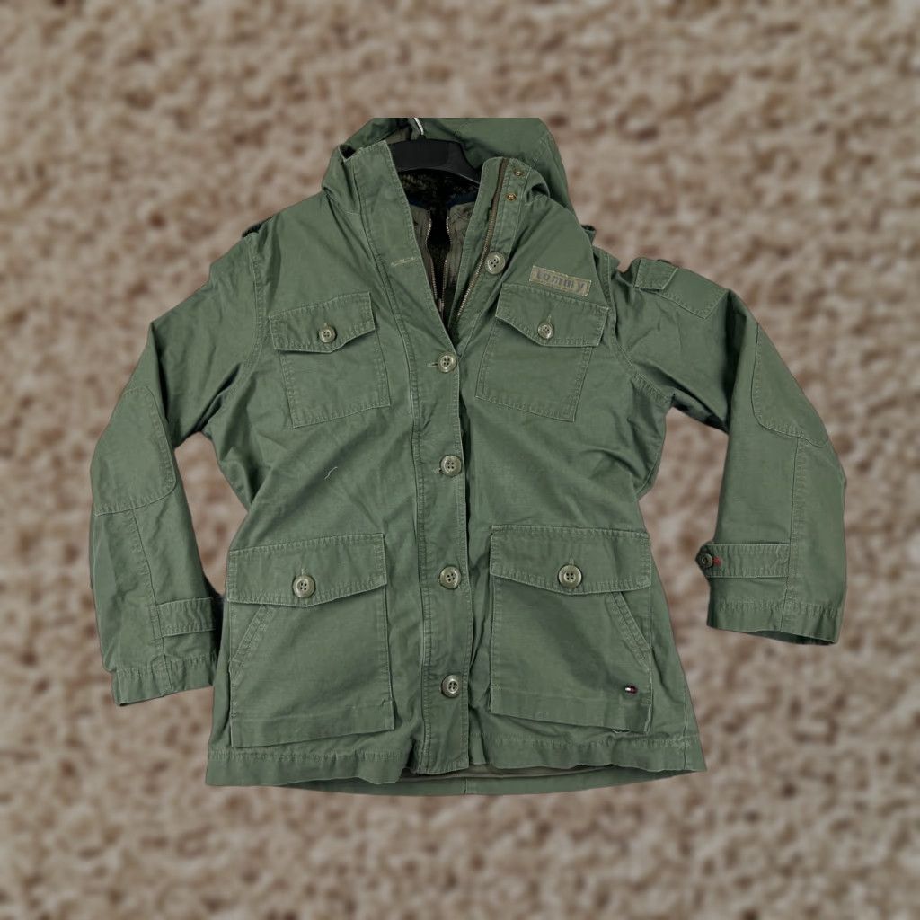 Tommy Hilfiger Tommy Hilfiger Jacket Womens XL Green Army Fleece 3-in-1 Full Zip Casual Pockets Long Sleeve Shell Cotton Nylon Lining Size XL / US 12-14 / IT 48-50 - 1 Thumbnail