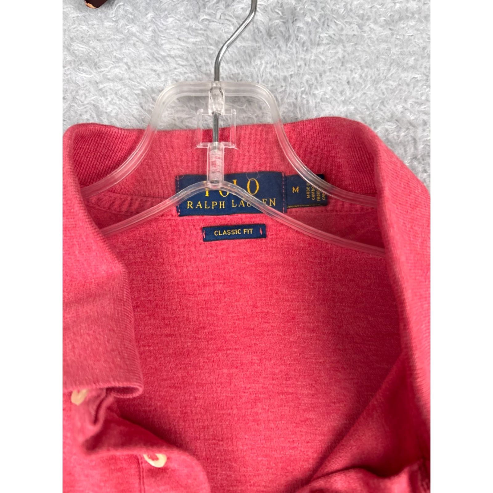 Ralph Lauren Ralph Lauren Polo Shirt Men Medium Pink 100% Cotton Jersey Slim Fit Short Sleeve Button Collared Logo Embroidered Modern American Sports Shirt Size US M / EU 48-50 / 2 - 7 Thumbnail