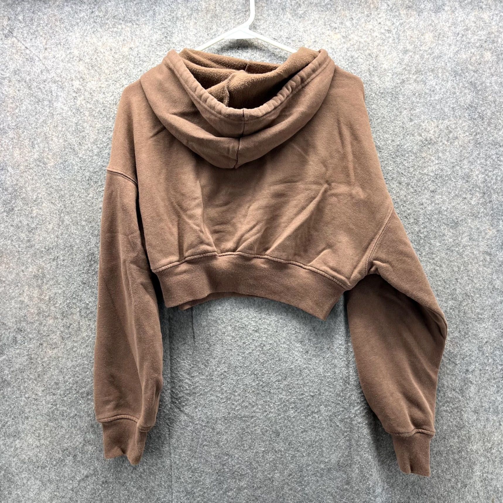 Pacsun Pacsun Sweater Women Small Brown Cropped Hooded Pullover Casual Cotton Logo Long Sleeve, Regular Fit, Fleece, Fall Winter, Women Small Size S / US 4 / IT 40 - 5 Thumbnail