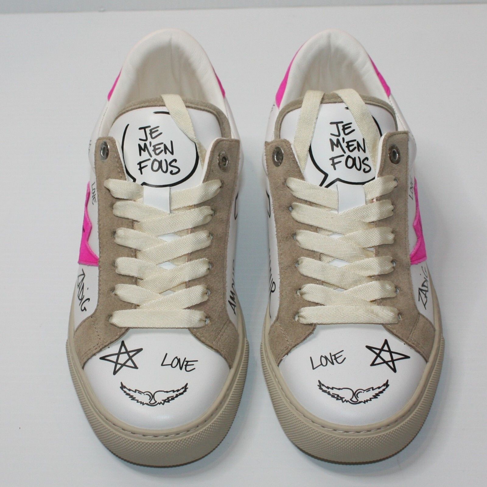 Zadig & Voltaire Charms Print Logo Leather & Suede Sneakers EU 40 / US 10 NEW Size US 10 / IT 40 - 7 Thumbnail
