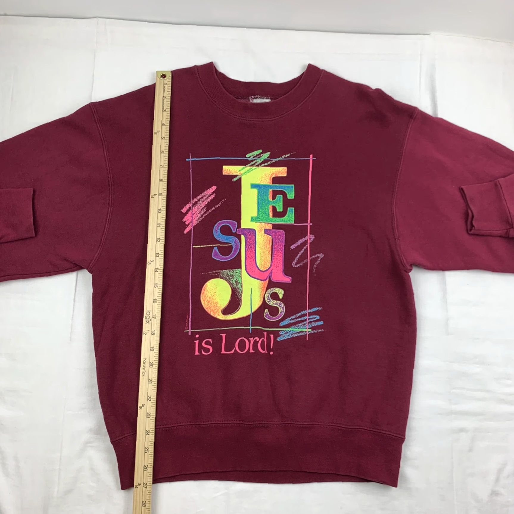Vintage VINTAGE Jesus Christ Sweatshirt Men M Red 90s Church Religion God Lord Pullover Size US M / EU 48-50 / 2 - 5 Thumbnail