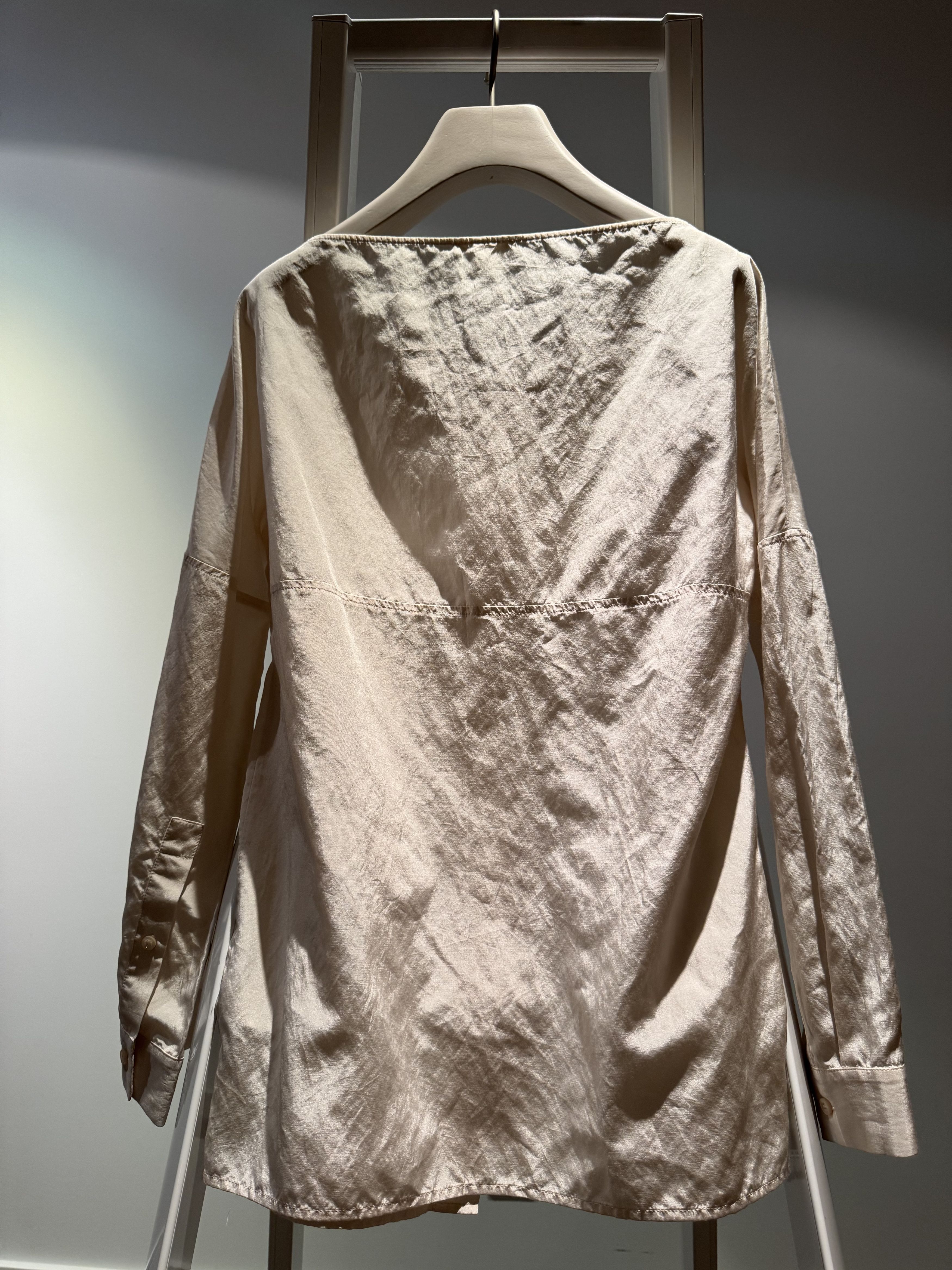 Cos COS Silk-Cotton Shirt in Cream (Size 2) Size XS / US 0-2 / IT 36-38 - 7 Thumbnail