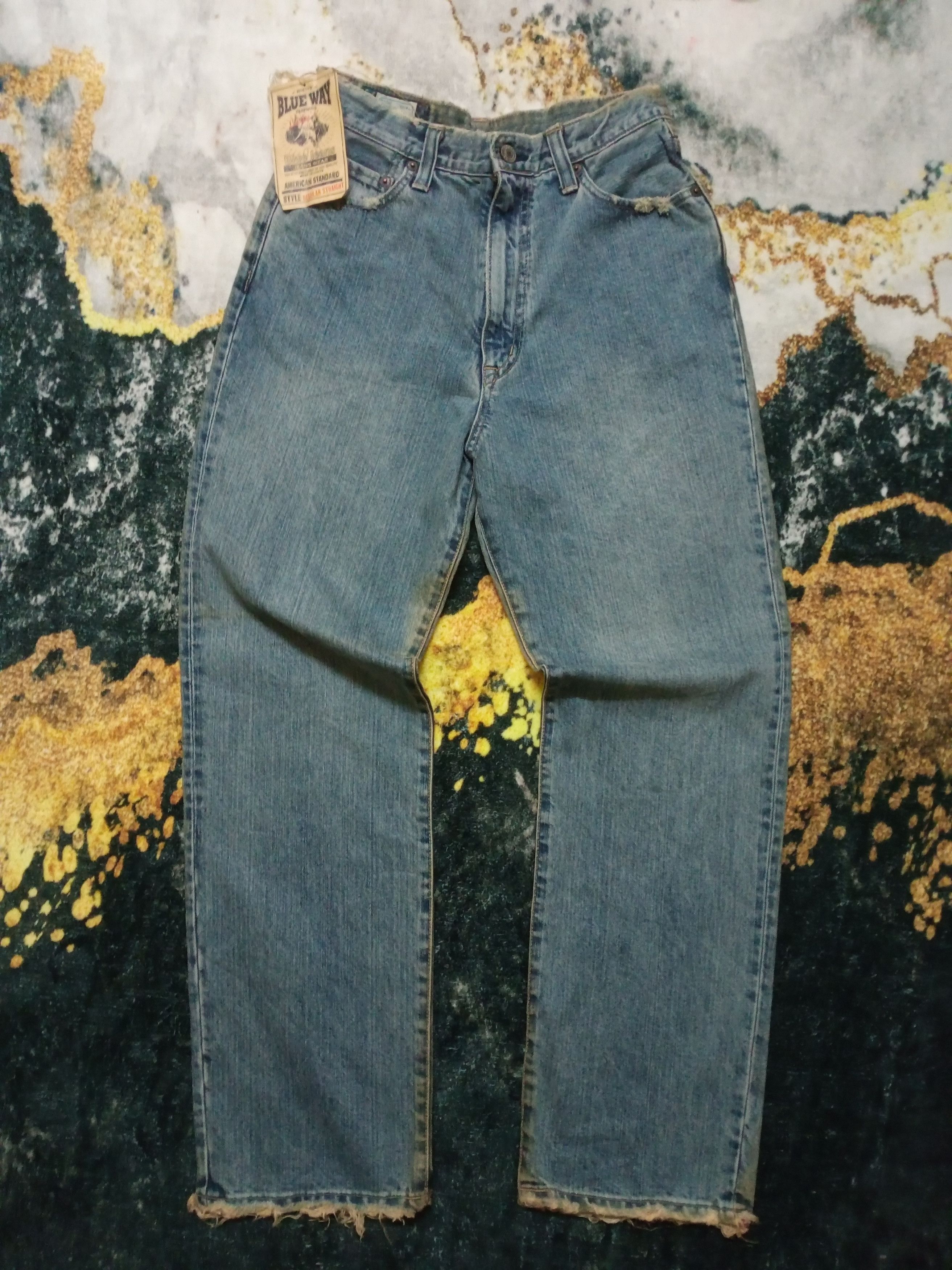 If Six Was Nine × Japanese Brand × Vintage Rare Vintage BlueWay Distressed Denim Pants Size 28" / US 6 / IT 42 - 1 Thumbnail