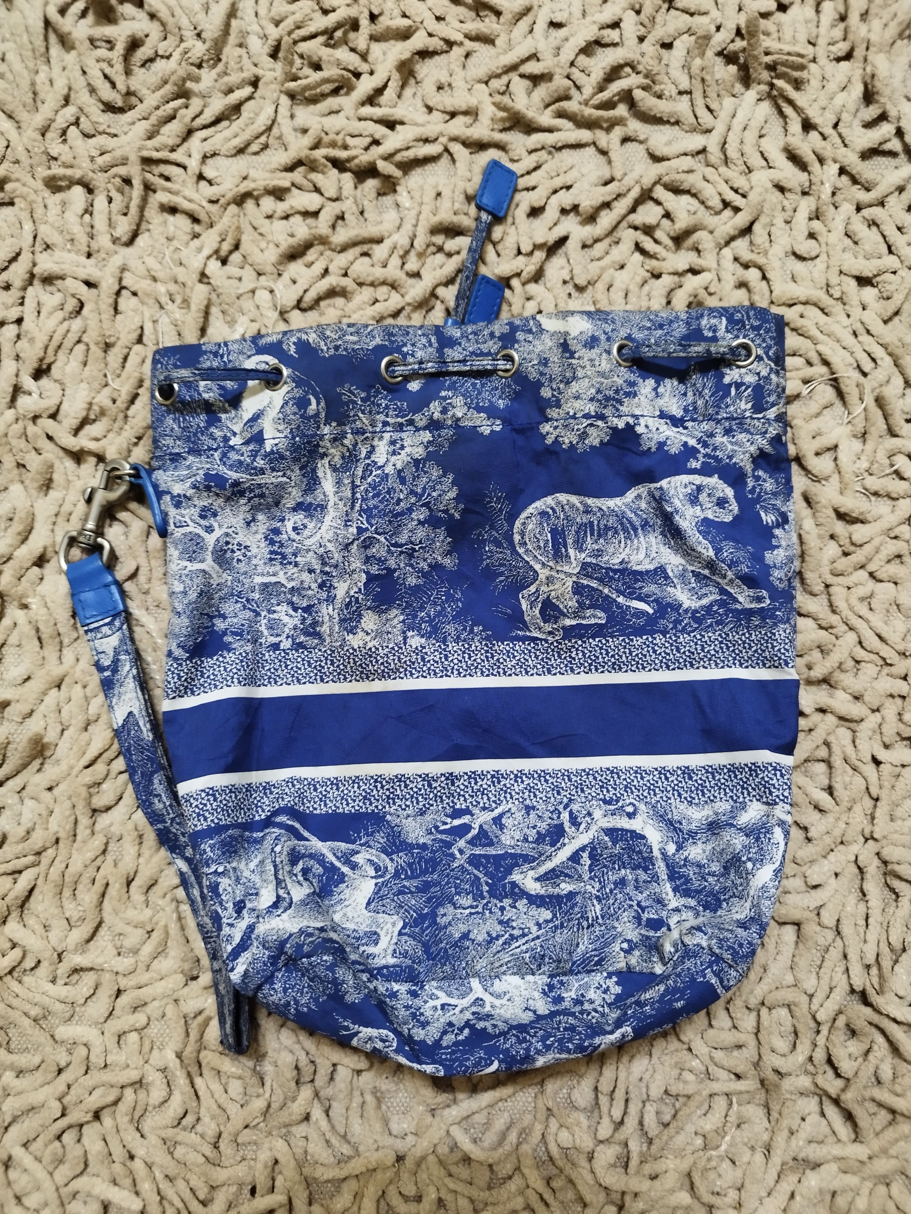 Christian Dior Monsieur Christian Dior Logo Travel Drawstring Pouch Printed Fabric Size ONE SIZE - 4 Thumbnail