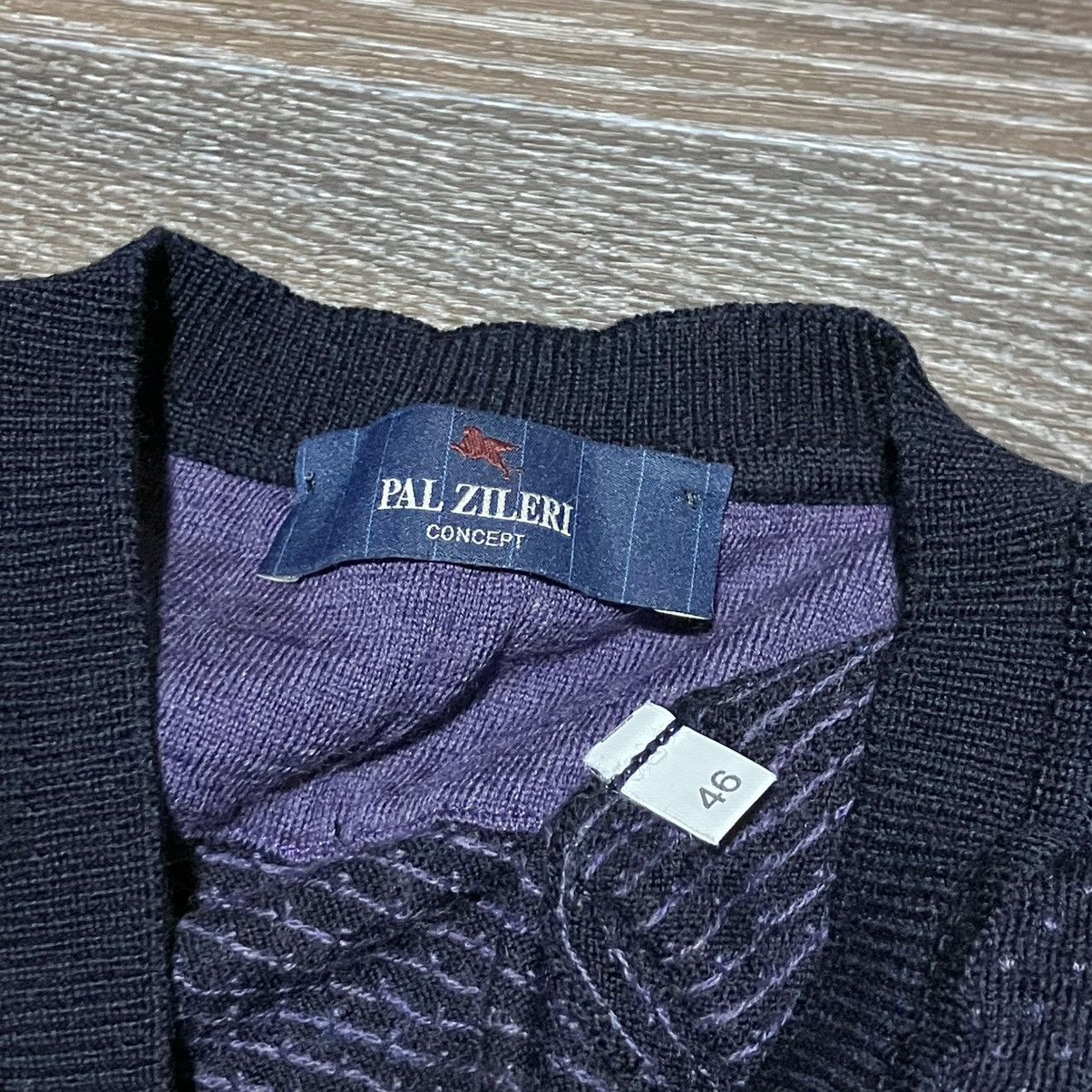 Pal Zileri PAL ZILERI Concept Overall Pattern V-neck Wool Sweater Size US S / EU 44-46 / 1 - 5 Thumbnail