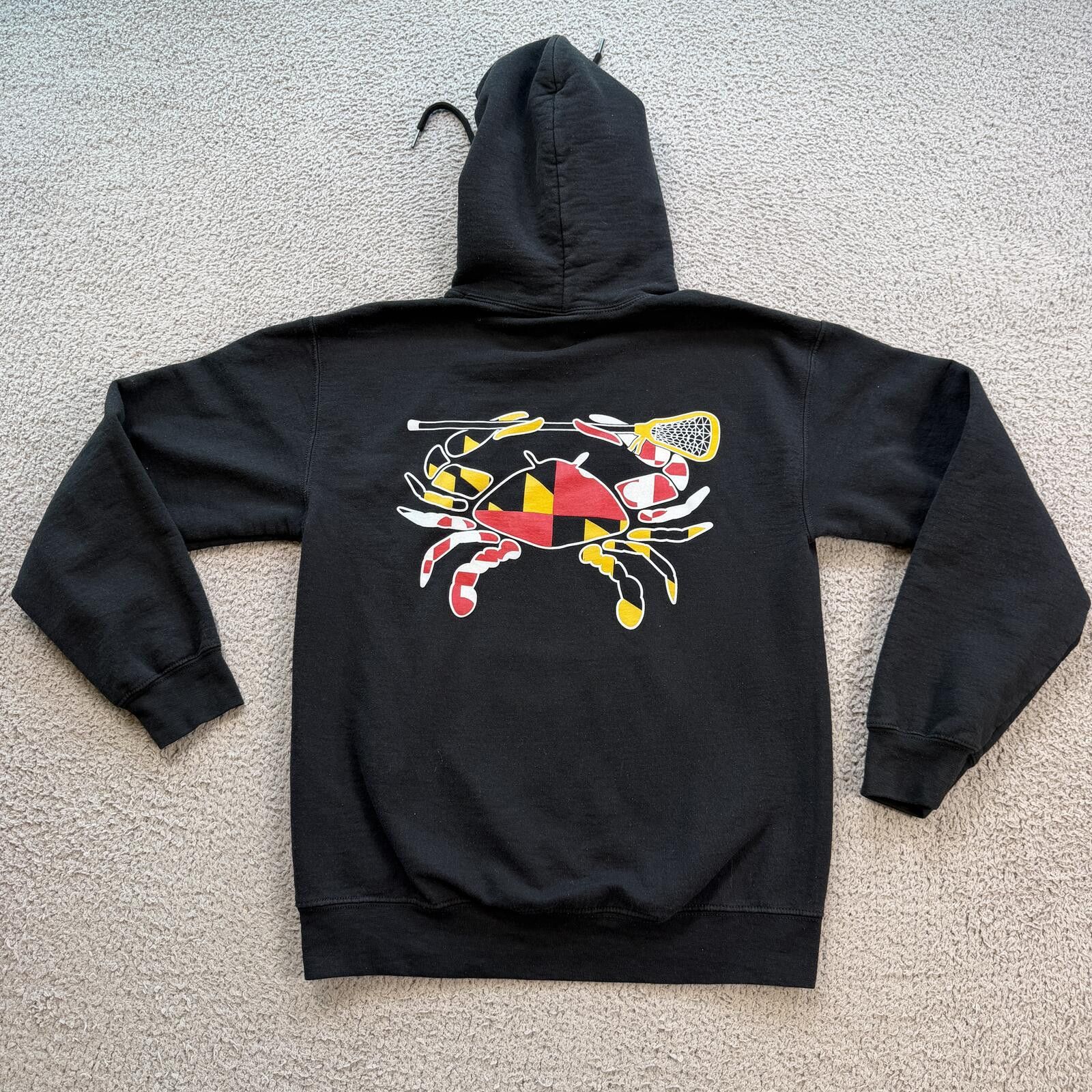 Gildan Maryland Lacrosse Hoodie Black Crab Sweatshirt S Size US S / EU 44-46 / 1 - 1 Thumbnail