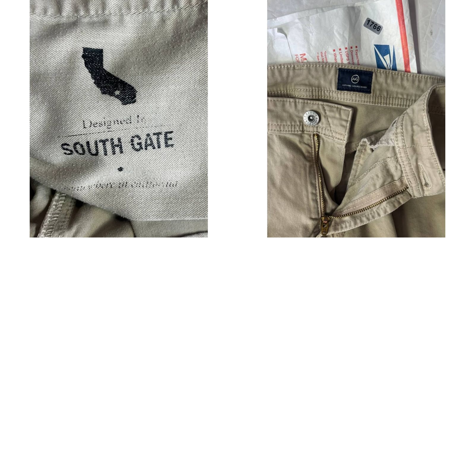 Vintage VINTAGE AG Adriano Goldschmied The Tellis Jeans Beige 34x30 Men Slim Straight Cotton Spandex USA N/A Size US 34 / EU 50 - 9 Thumbnail