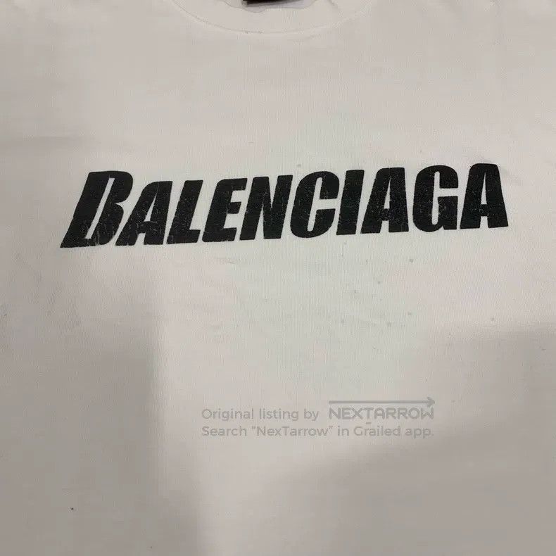Balenciaga Balenciaga White Destroyed Letter Logo Short Sleeve Size US XXS / EU 40 - 8 Thumbnail