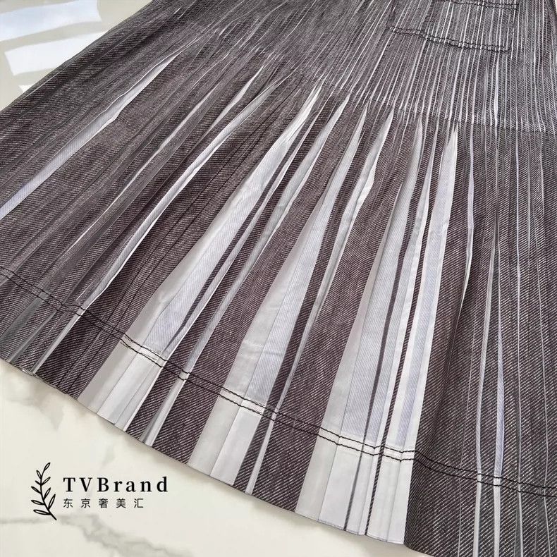 Issey Miyake Issey Miyake size:3 A half-length pleated dress with grey Size 22" - 6 Thumbnail