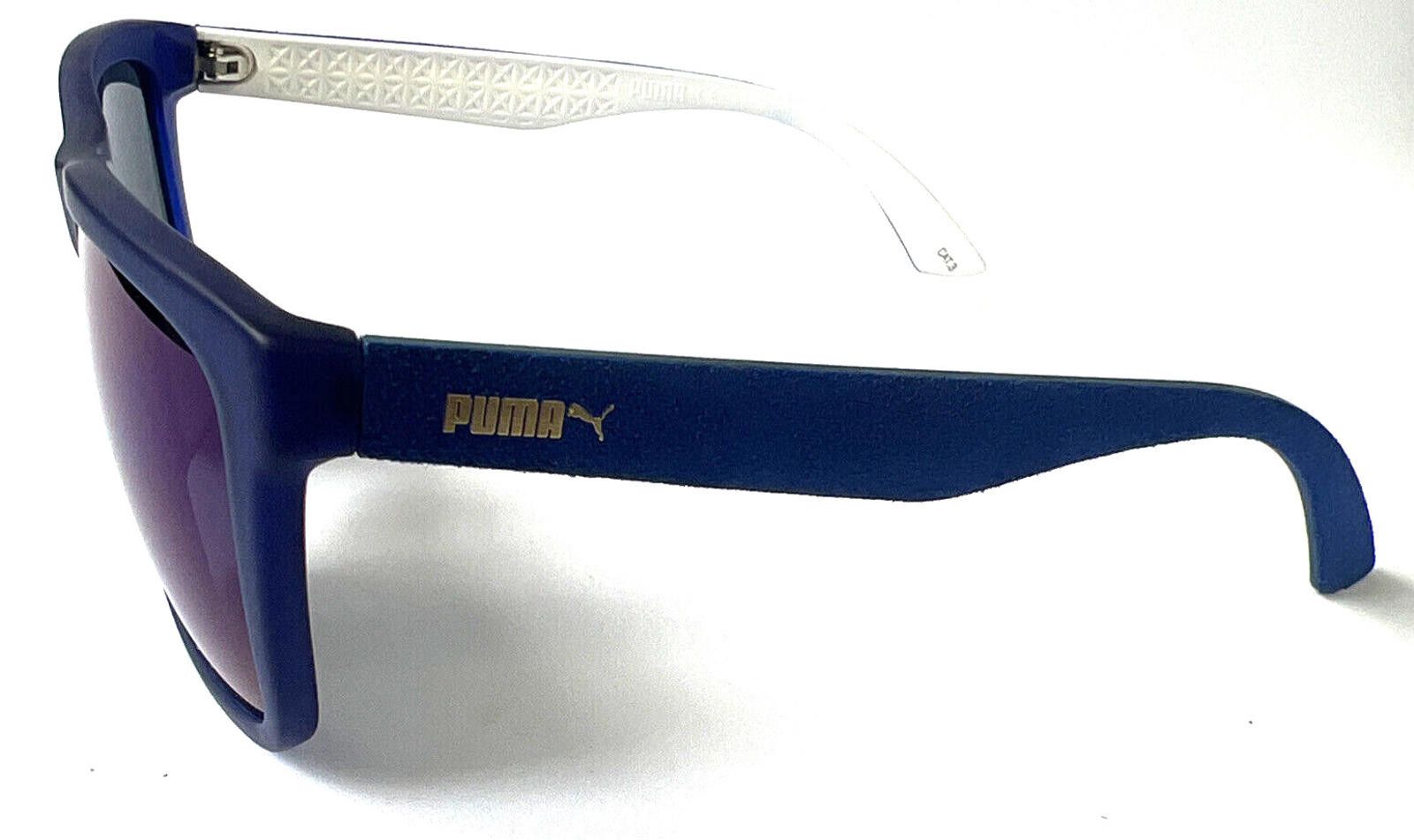 Puma Puma PU0040SA 006 Suede Leather Blue Sunglasses 56-18 140 Size ONE SIZE - 2 Thumbnail