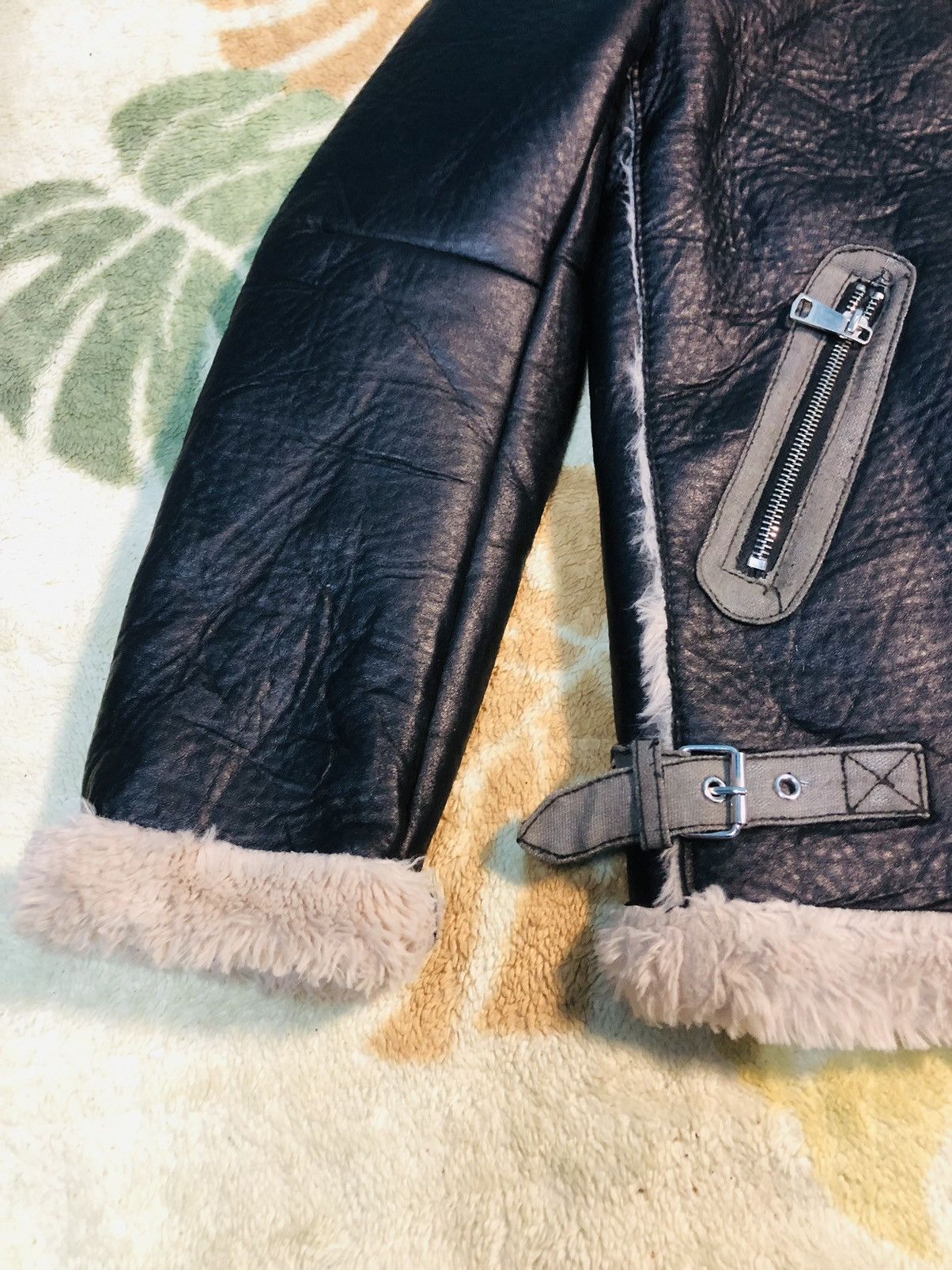 Japanese Brand Primark Leather And Wool Jacket (26) Size US XXS / EU 40 - 5 Thumbnail