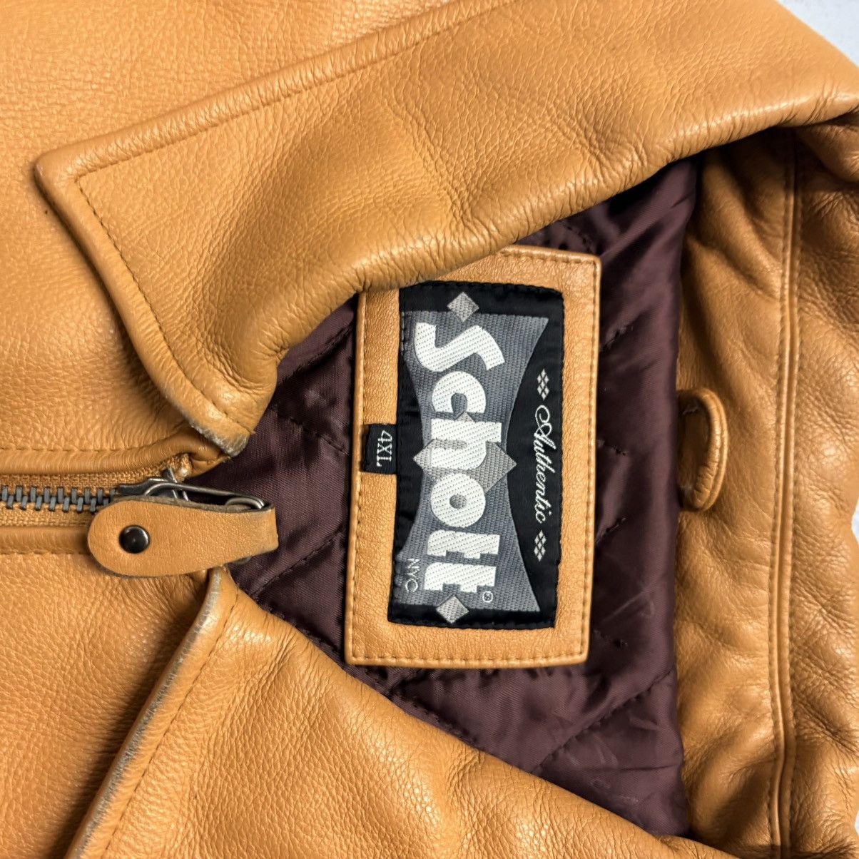 Schott Vintage Schott NYC Embroidered Leather Jacket - 4XL Size US XXL / EU 58 / 5 - 6 Thumbnail