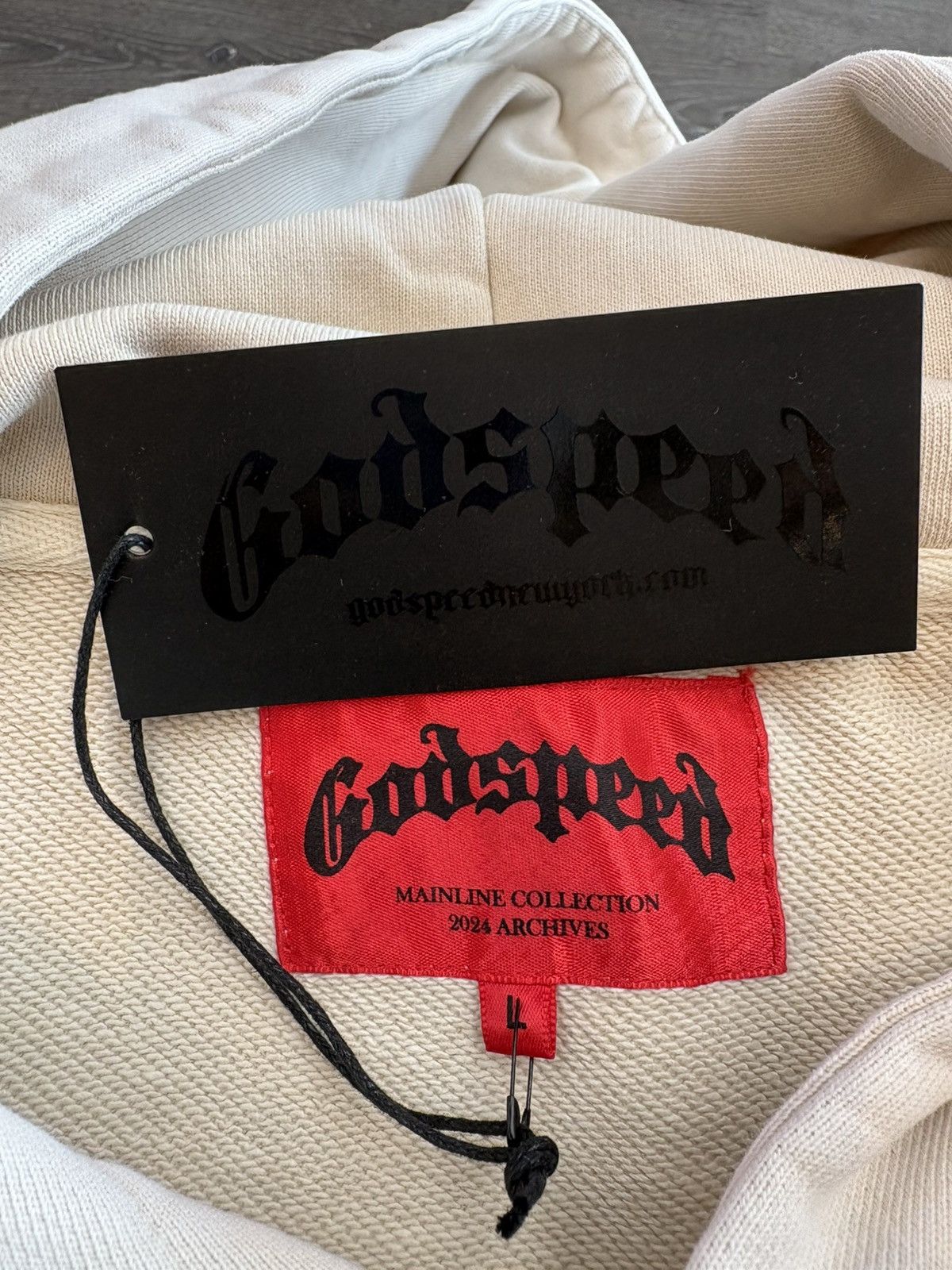 Godspeed Godspeed x Slizzy “Top 5 Slizzy” VVS Hoodie (Bone) Size US L / EU 52-54 / 3 - 3 Thumbnail