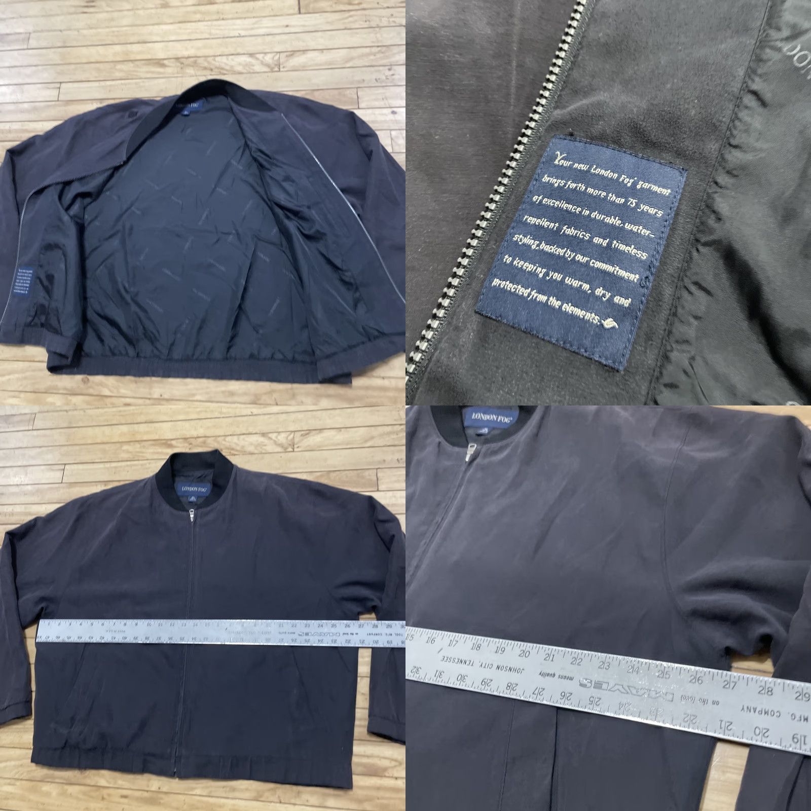 London Fog VINTAGE London Fog Mock Neck Bomber Men XL Reg Black Retro skate Boxy Crop Fit Grandpa Jacket Size US XL / EU 56 / 4 - 8 Thumbnail