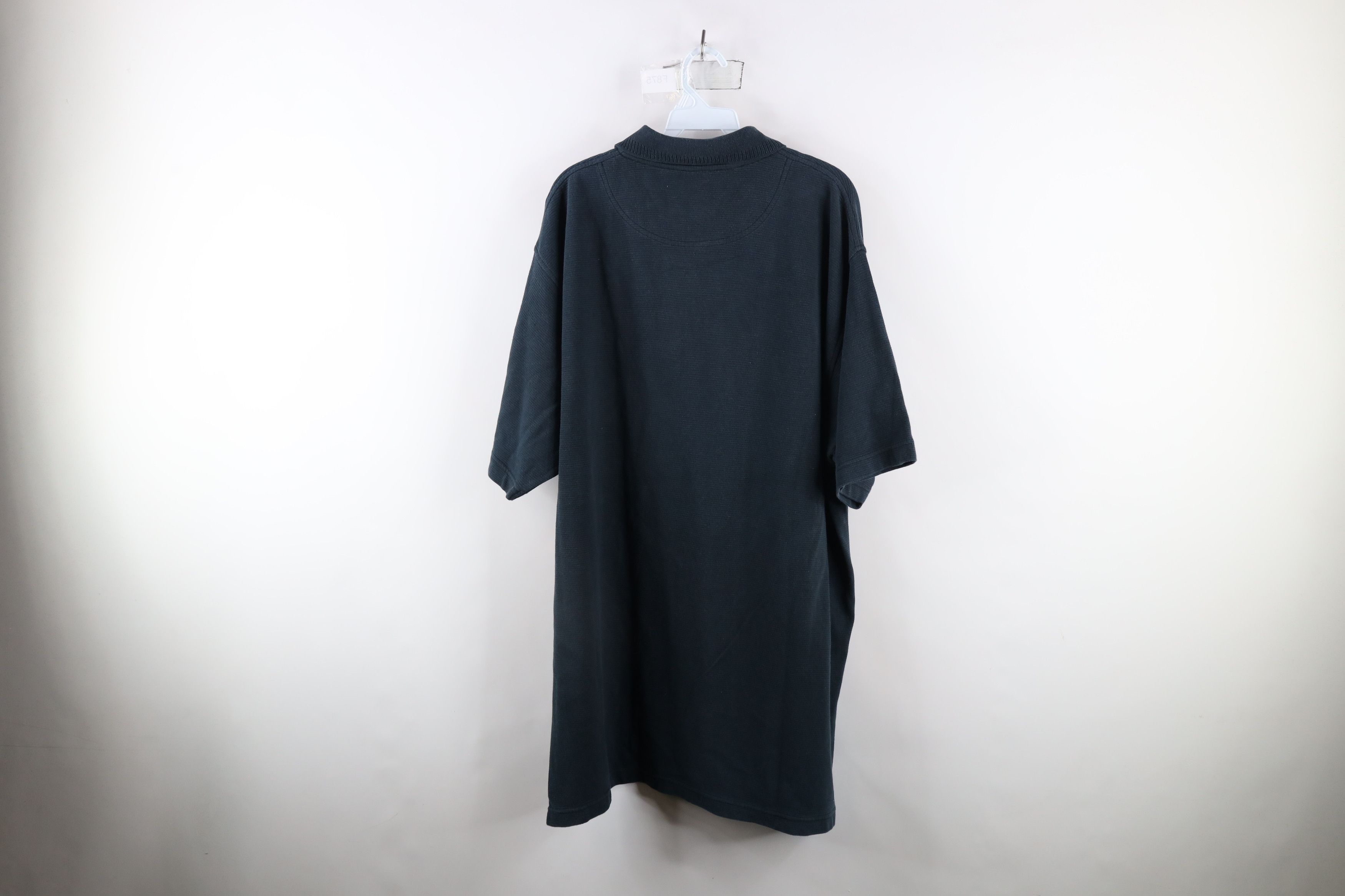 Vintage Vintage 90s Streetwear Baggy Fit Ribbed Knit Polo Black Size US L / EU 52-54 / 3 - 7 Thumbnail