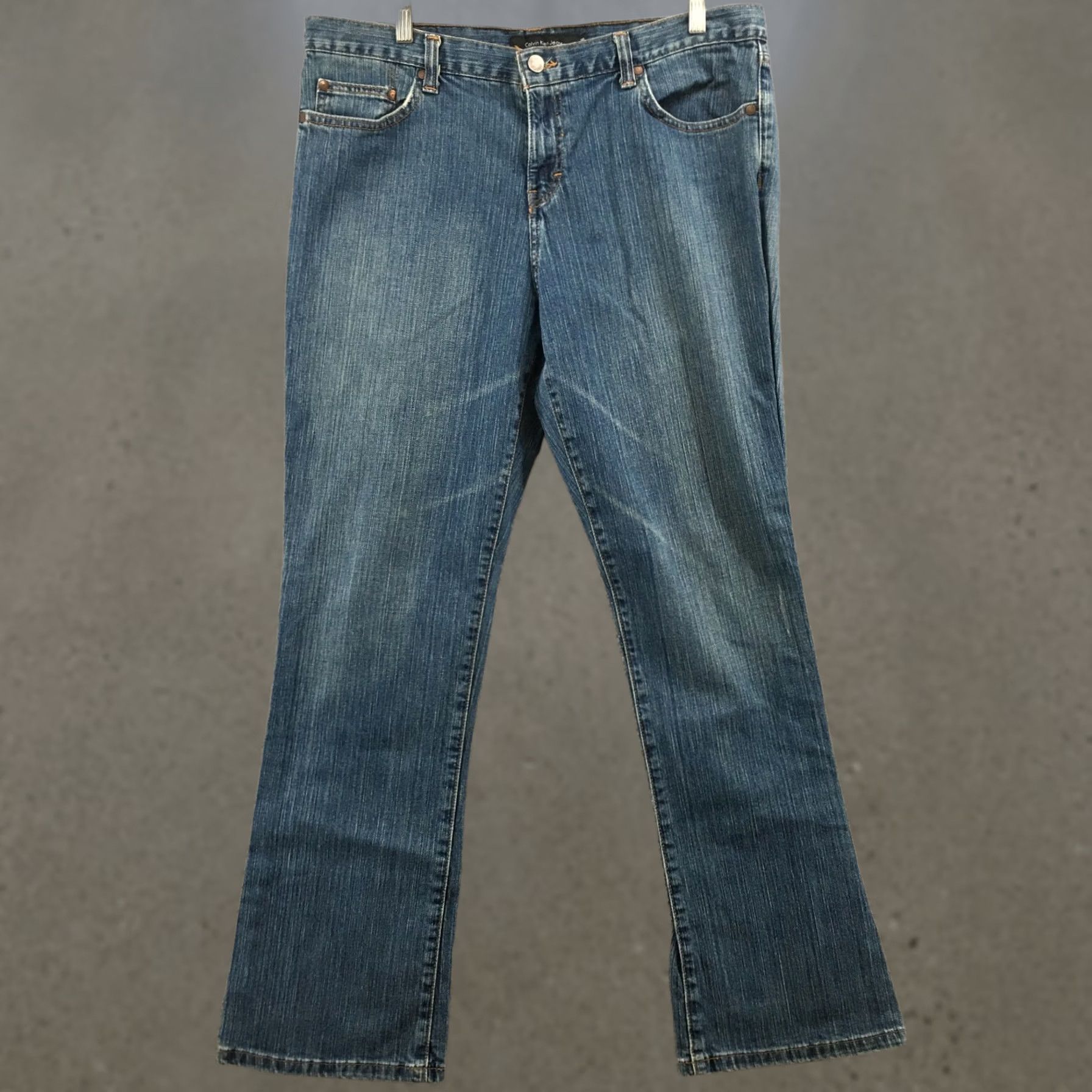 Calvin Klein Calvin Klein Jeans Straight Leg Womens 16 Blue Denim High Rise 36x31 Size 38" / US 16 / IT 52 - 1 Thumbnail