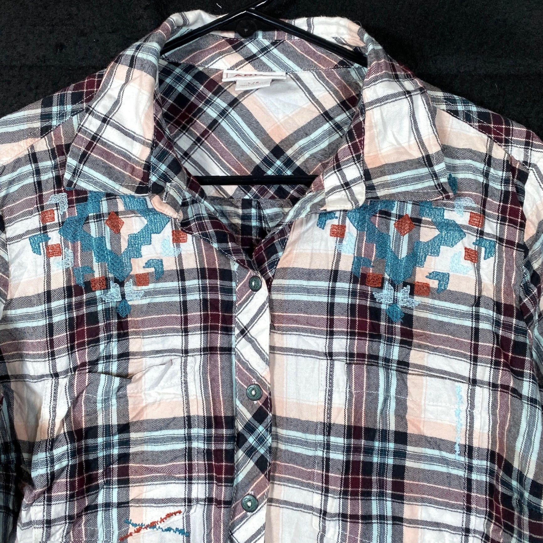 Ariat Ariat Womens Shirt Plaid Button-Up Long Sleeve Cotton Blend Large Size L / US 10 / IT 46 - 2 Thumbnail