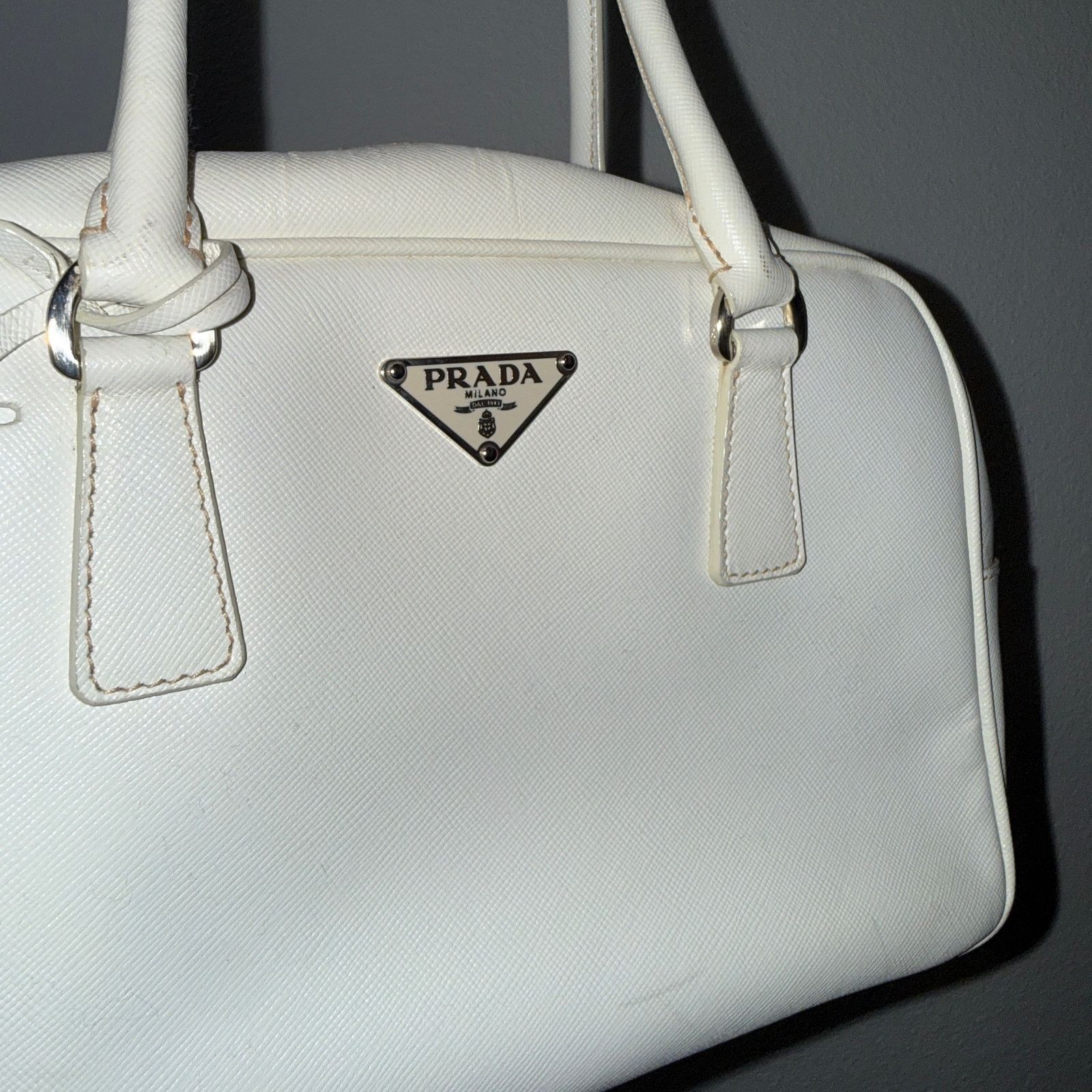 Prada Vintage Prada Handbag - White (Bianco) Saffiano - RARE Size ONE SIZE - 2 Thumbnail