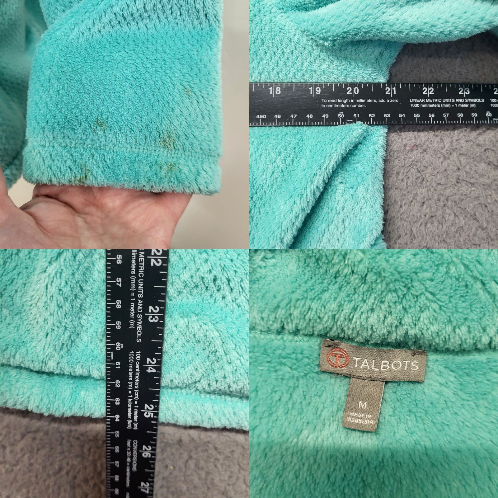 Talbots Talbots Sweater Womens Sz M Quarter Zip Pullover Turquoise Knit Long Sleeve Casual Travel Winter Spring Fall Size M / US 6-8 / IT 42-44 - 8 Thumbnail