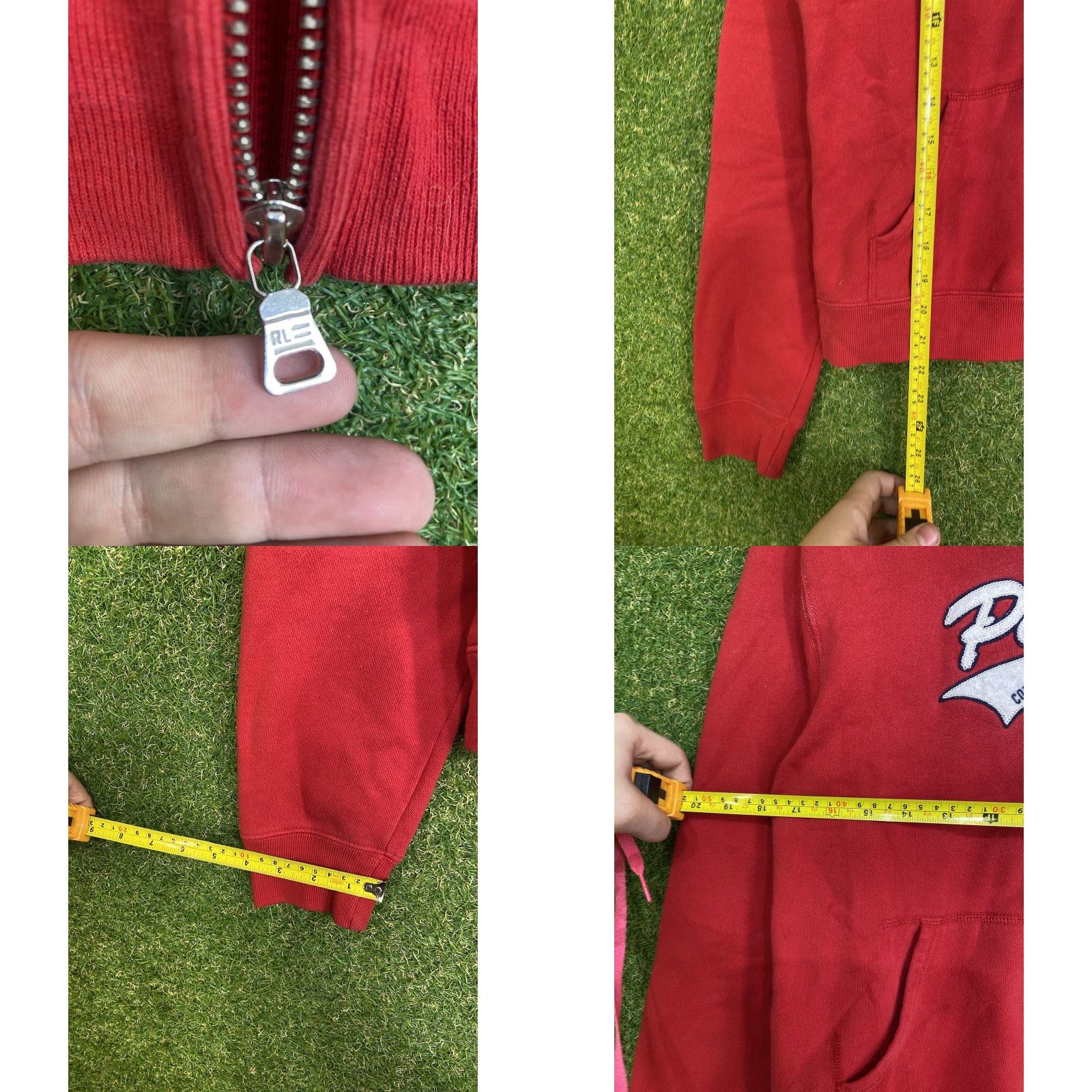 Polo Ralph Lauren VINTAGE Polo Ralph Lauren Hoodie Womens Large Full Zip Sweatshirt Crop 90s Polo Ralph Lauren Logo Red Knit Zip Pockets Hooded Casual Womens Size L / US 10 / IT 46 - 8 Thumbnail