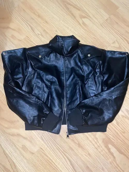 VIBE Autumn PU leather jacket long sleeve zipper gothic style Size US XL / EU 56 / 4 - 4 Thumbnail