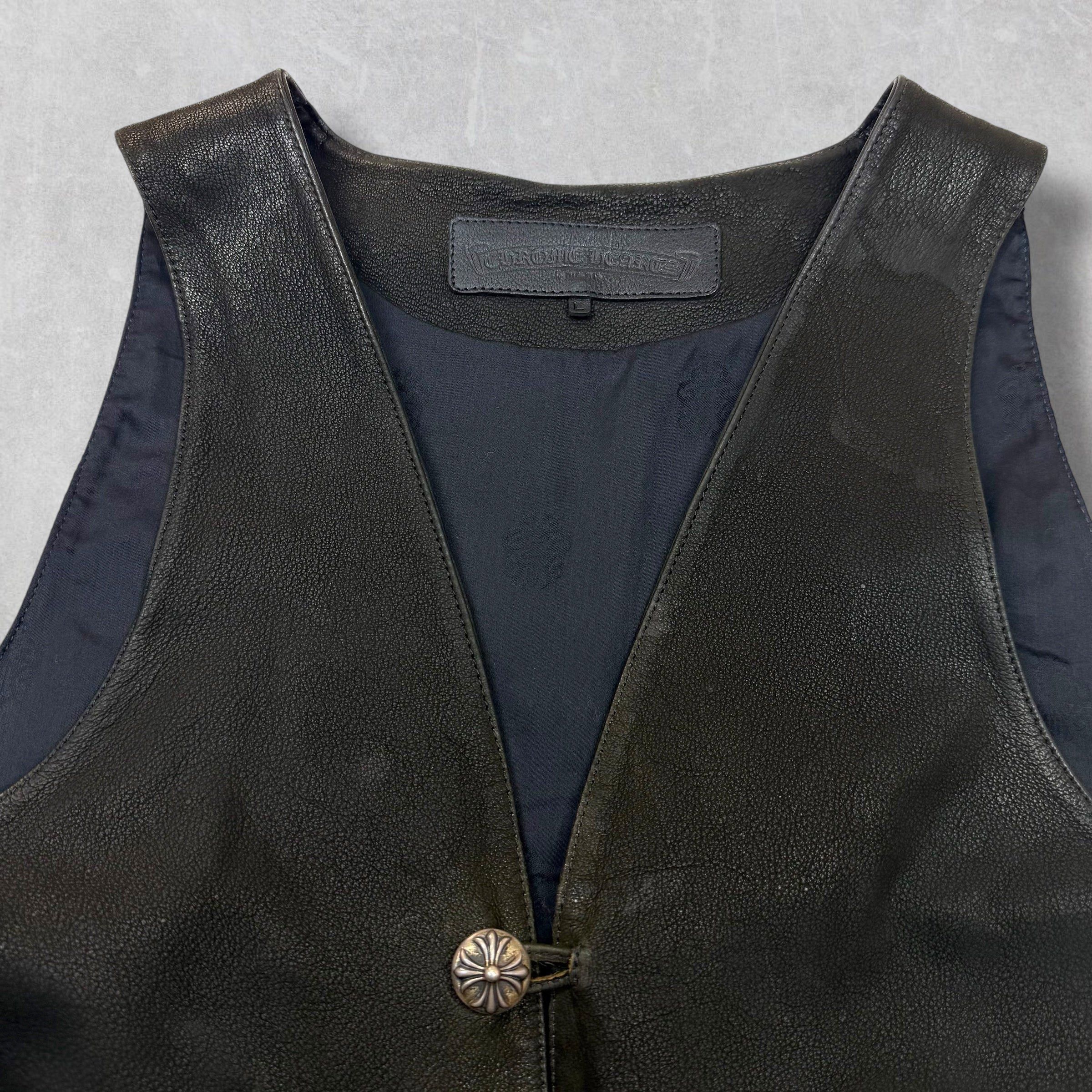 Chrome Hearts Vintage Chrome Hearts Classic Leather Vest L Size US L / EU 52-54 / 3 - 5 Thumbnail