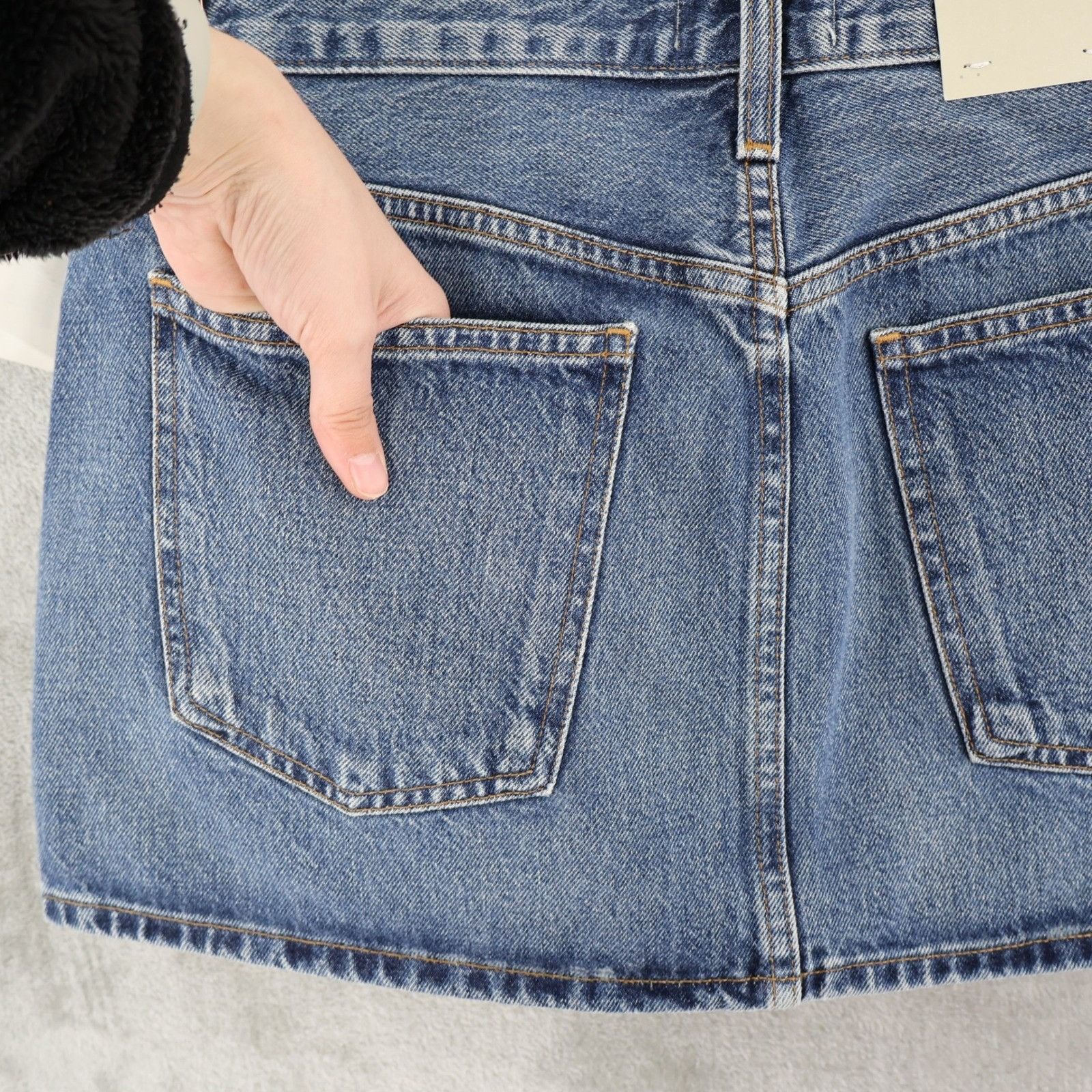 Agolde AGOLDE Alek Mini Skirt Womens 28 Blue Denim Classic Preppy T Size 28" / US 6 / IT 42 - 8 Thumbnail
