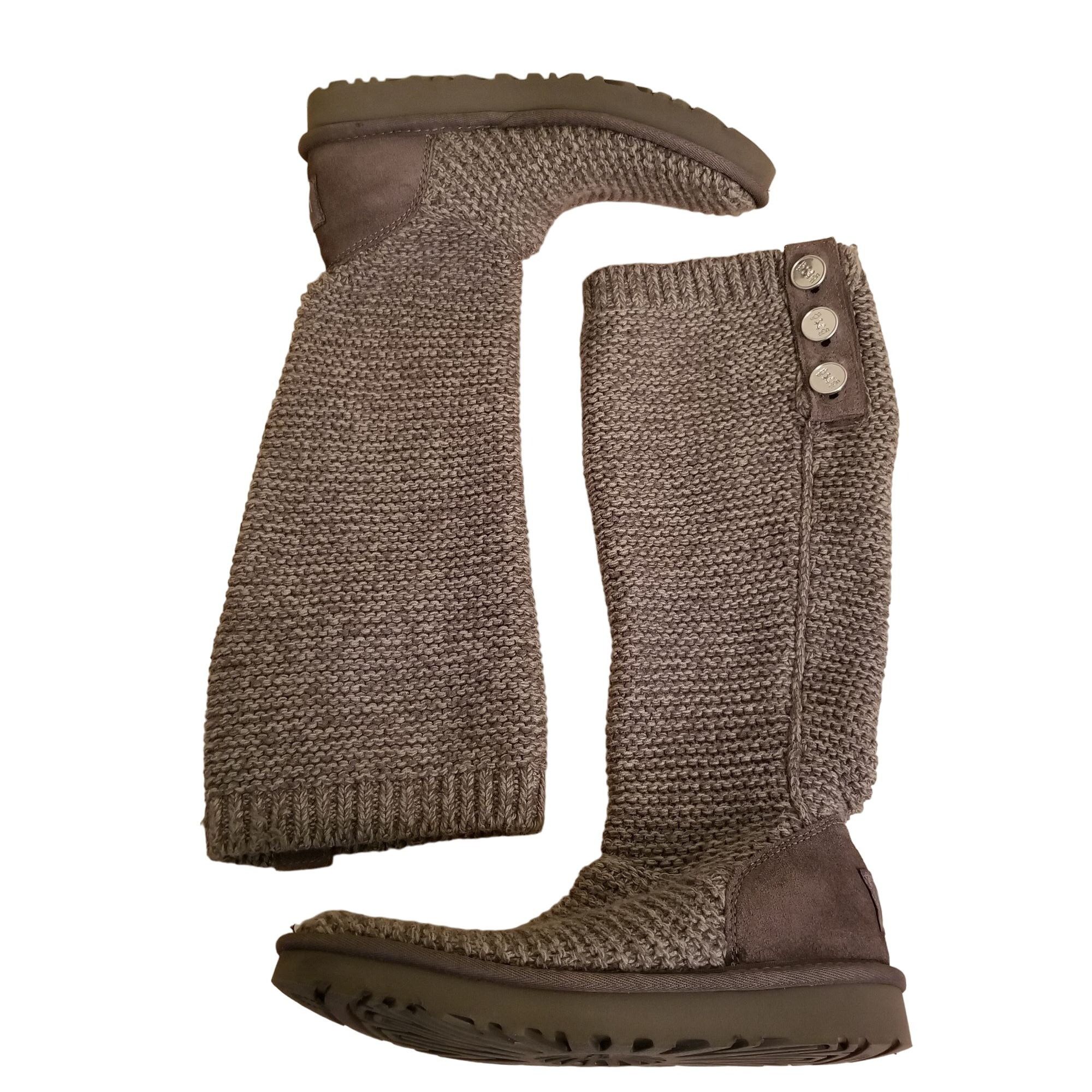 Ugg Ugg 7 Gray PURL CARDY Knit Winter Boots Fold Over Slouch Con Size US 7 / IT 37 - 2 Thumbnail