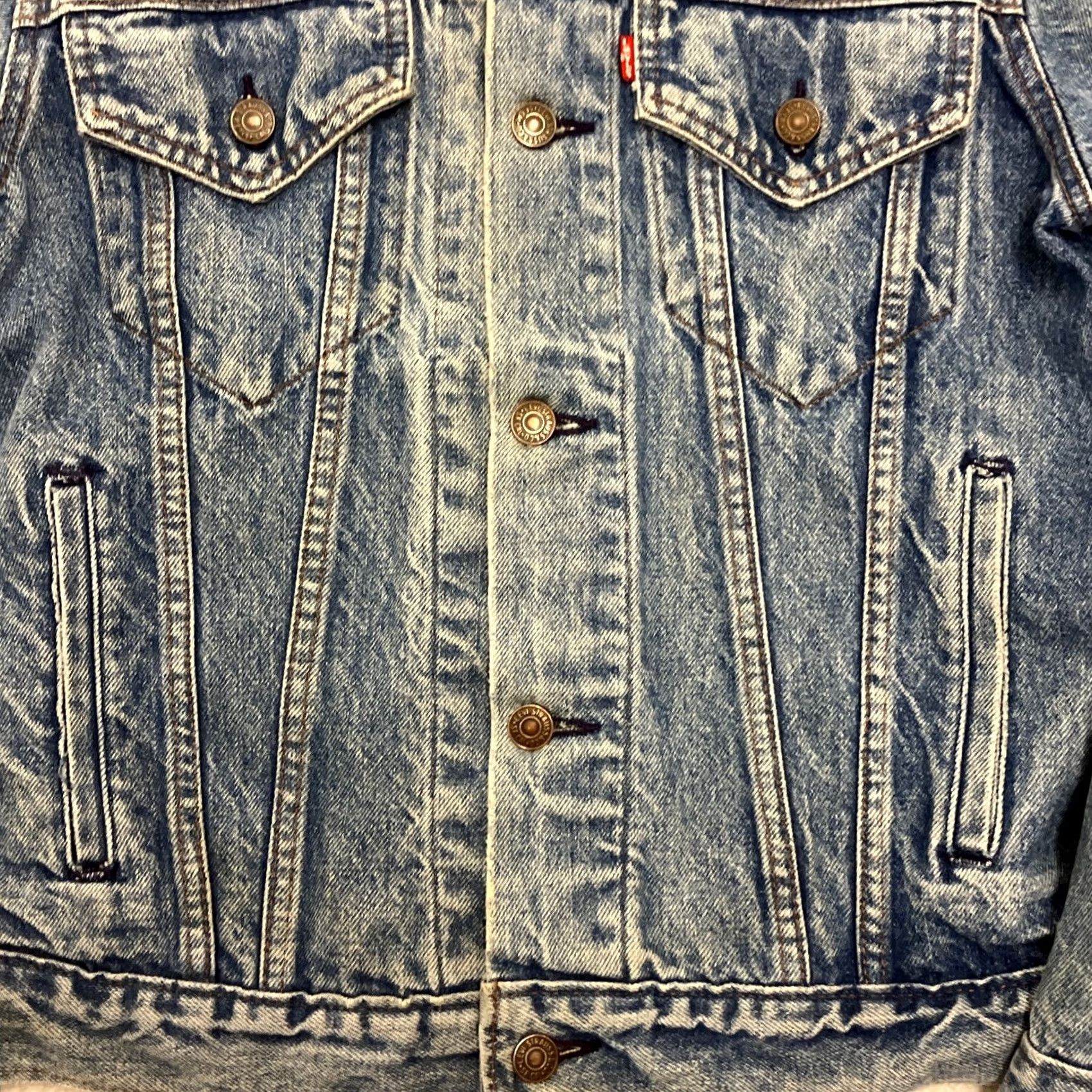 Levi's VINTAGE Levi’s 70506 Denim Jacket Mens 40R Blue USA Trucker 80s 90s Size US XXS / EU 40 - 4 Thumbnail