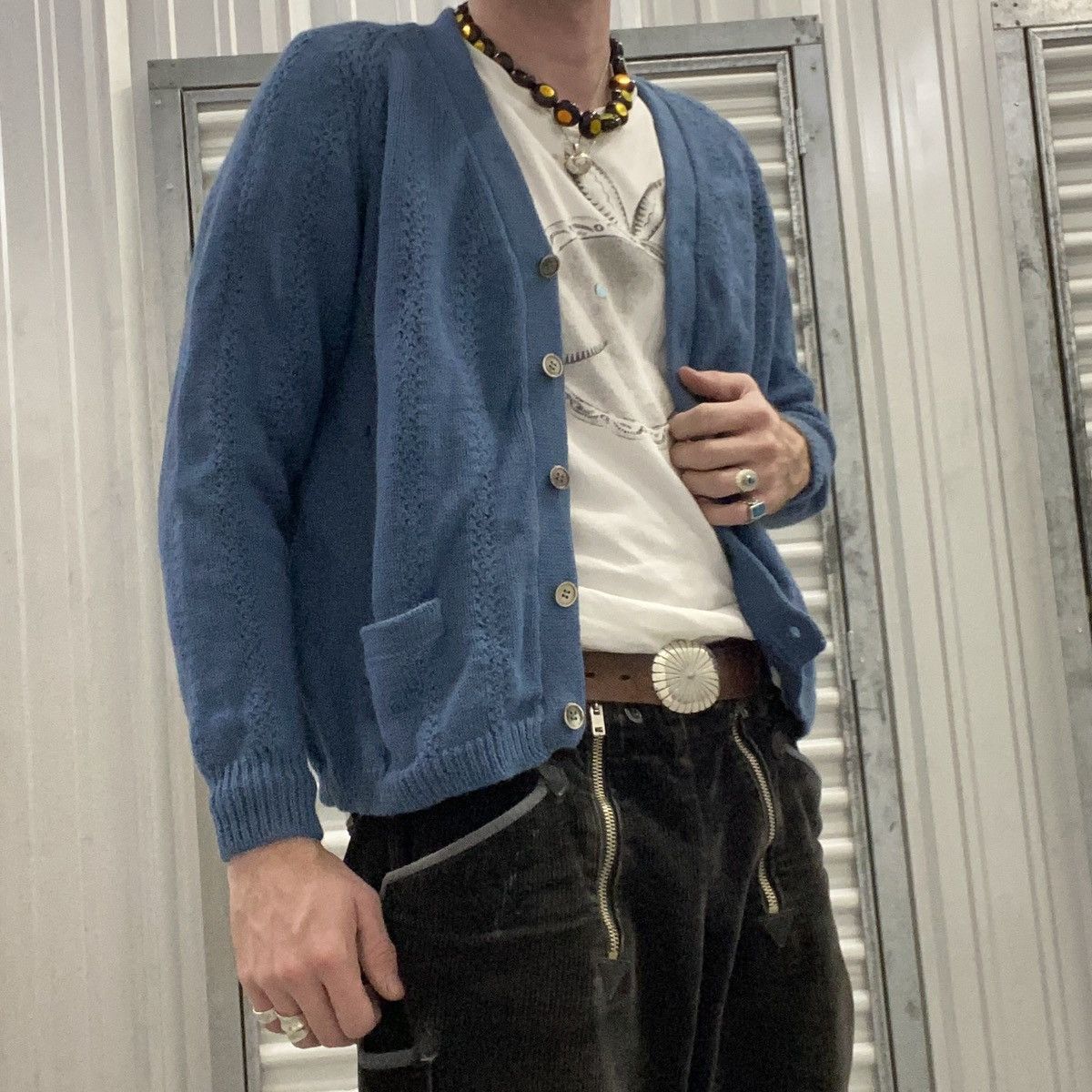 Japanese Brand × Vintage Vtg 50s 60s Italian Virgin Wool Cardigan Kurt Cobain Grunge Size US XL / EU 56 / 4 - 7 Thumbnail