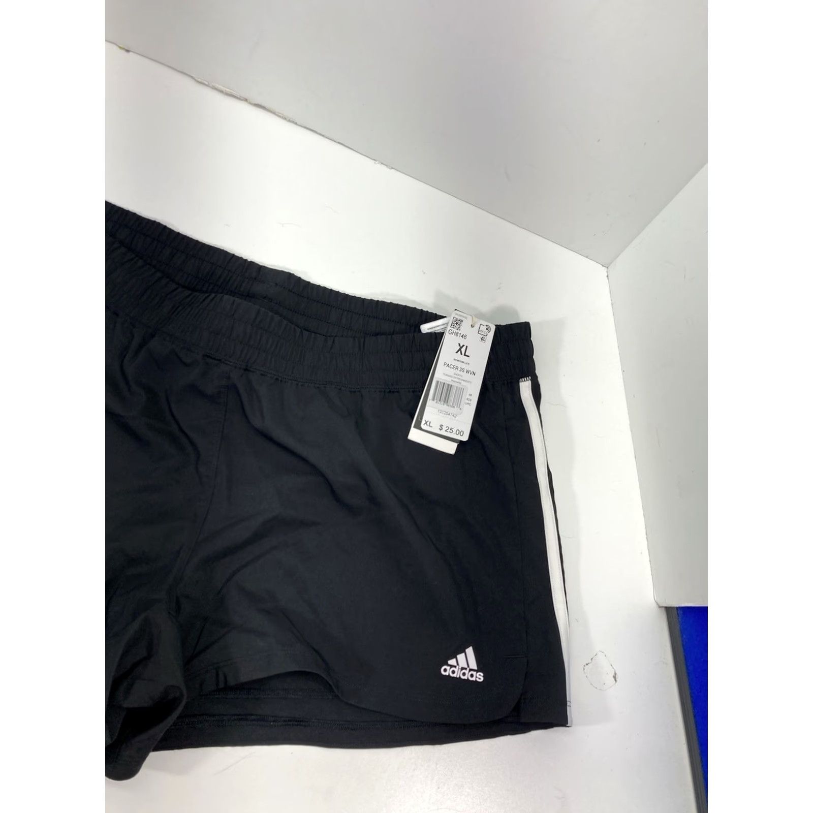 Adidas Adidas Pacer 3 Stripe Woven Shorts Womens XL Black Sport Gym & Training NWT Size 40" / US 18 - 2 Thumbnail