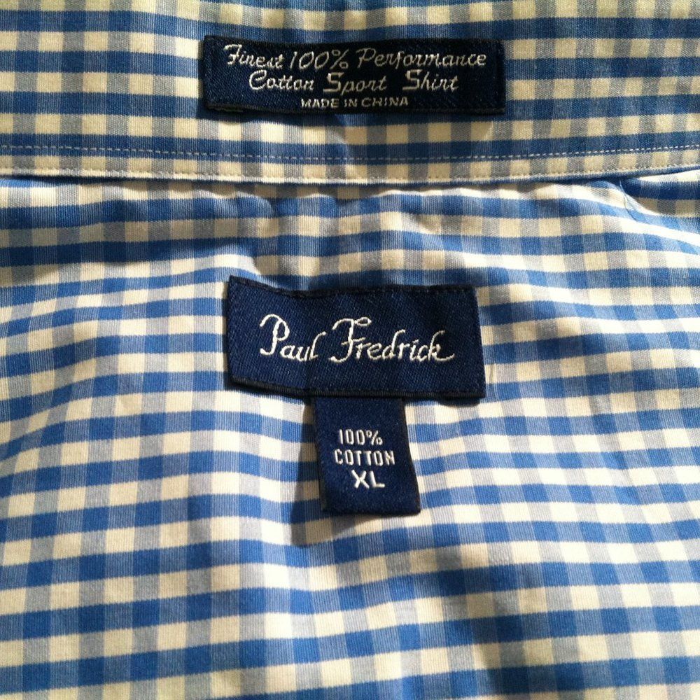 Paul Fredrick PAUL FREDRICK MENS BLUE COTTON CASUAL SHIRT SIZE: XL Size US XL / EU 56 / 4 - 5 Thumbnail