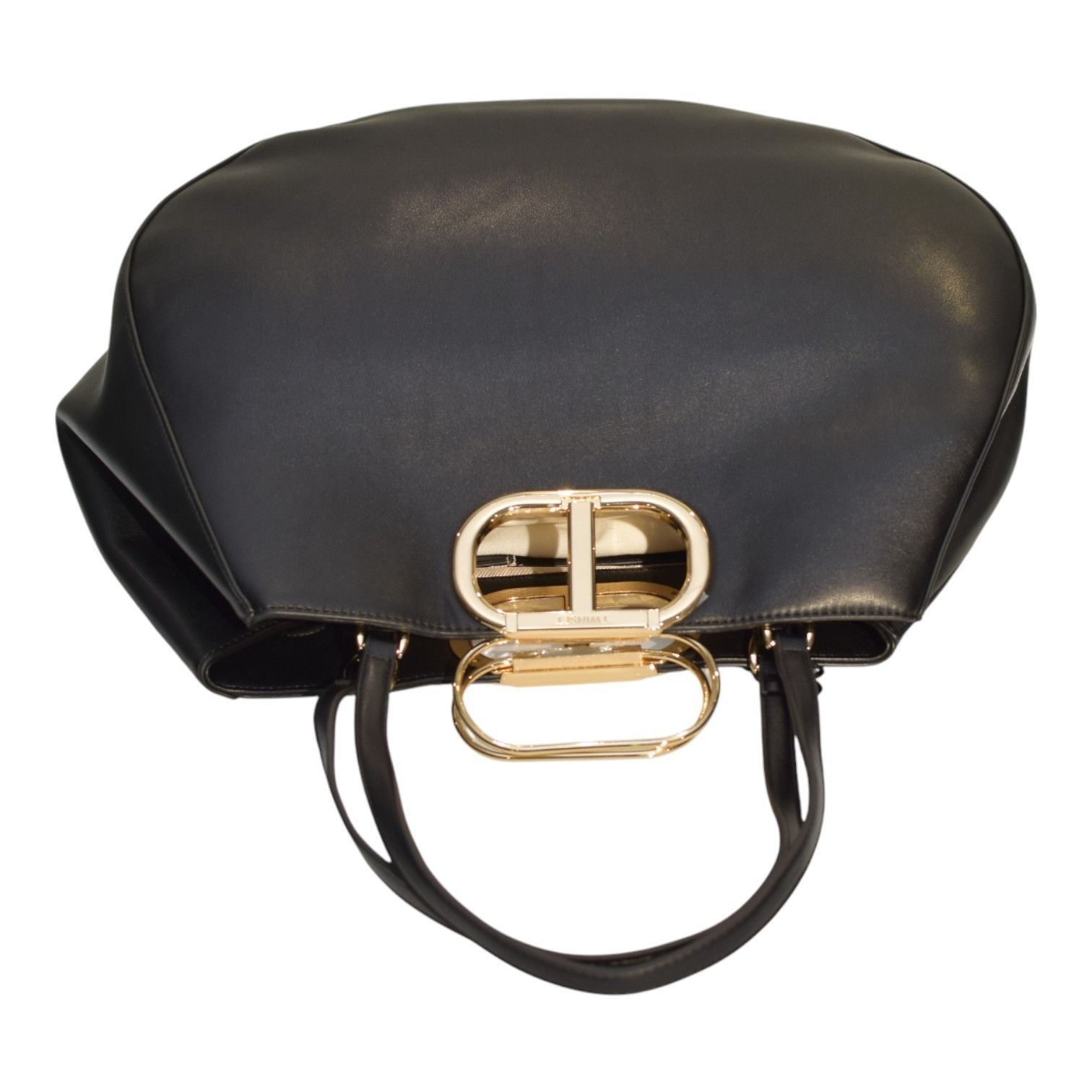 TWINSET Twinset Milano shopper 'Lila' Oval T handle Black Leather To Size ONE SIZE - 6 Thumbnail